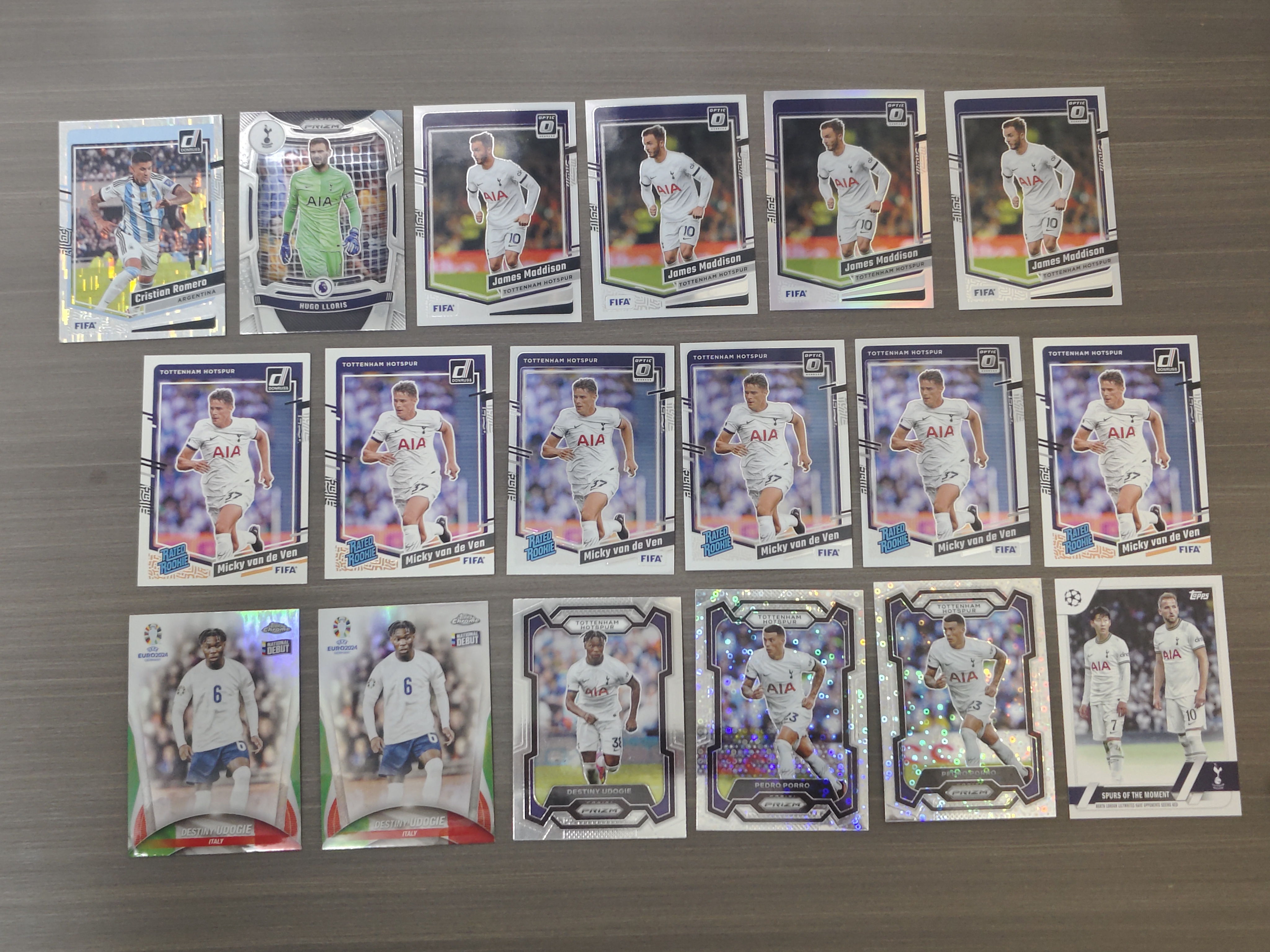 2023-24 Panini Prizm 范德文 热刺 中后场 多系列 打包 18张 银折 base