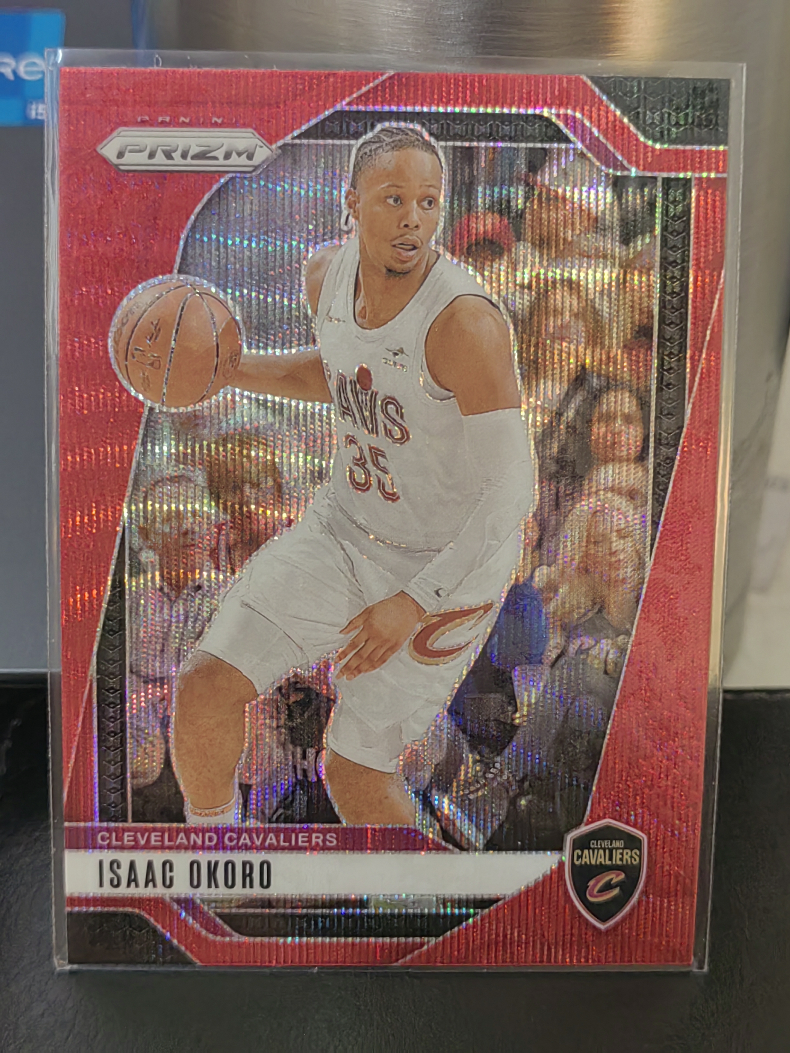 2024-25 Panini Prizm Isaac Okoro PZ 红波纹折 以赛亚奥科罗 骑士 篮 白边白角 不保卡品 卡品如图