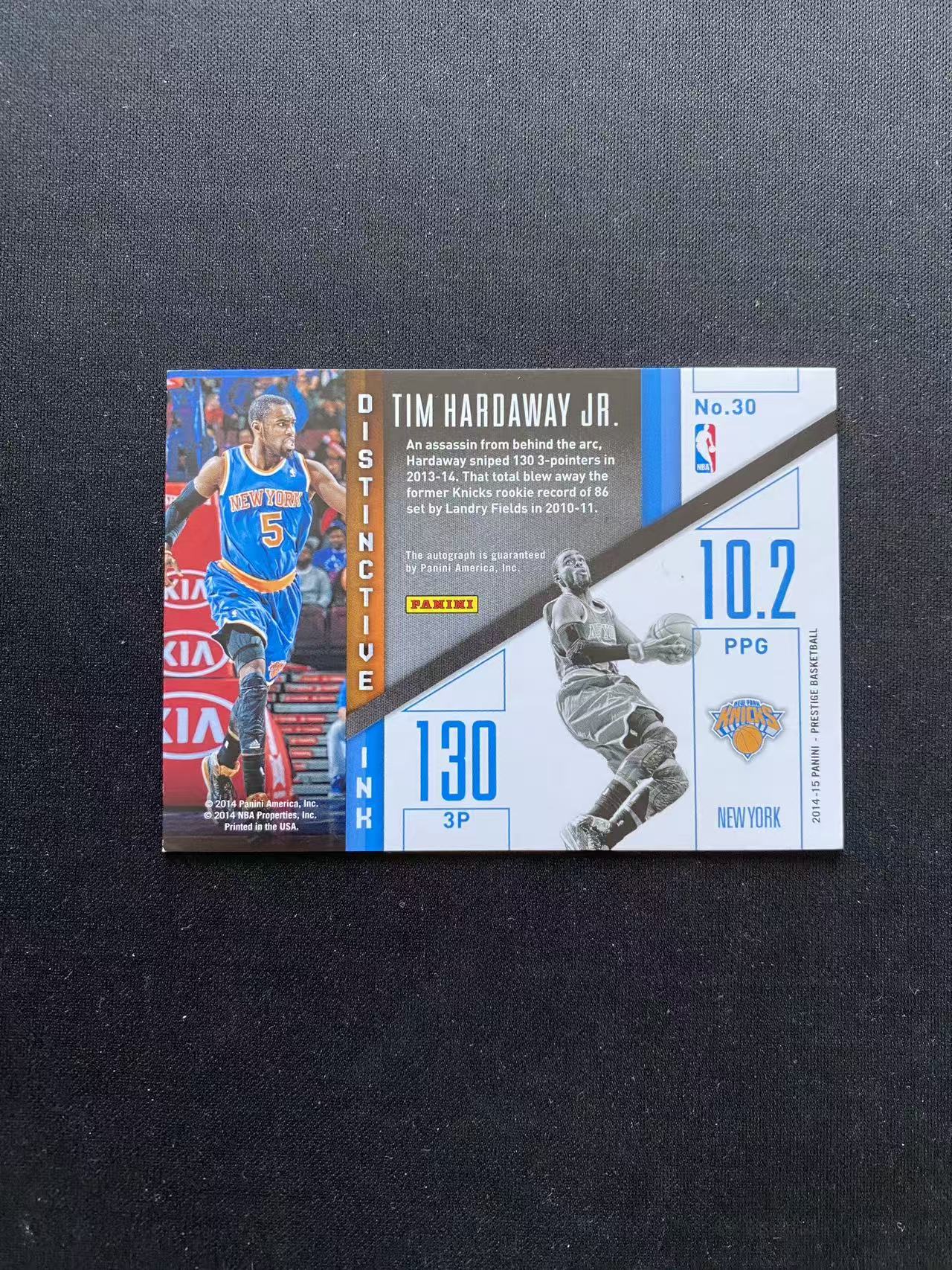 2014 Panini Prestige Tim Hardaway Jr. 蒂姆 哈达威二世 签字 175编 折射 尼克斯【king#3】瑕疵如图
