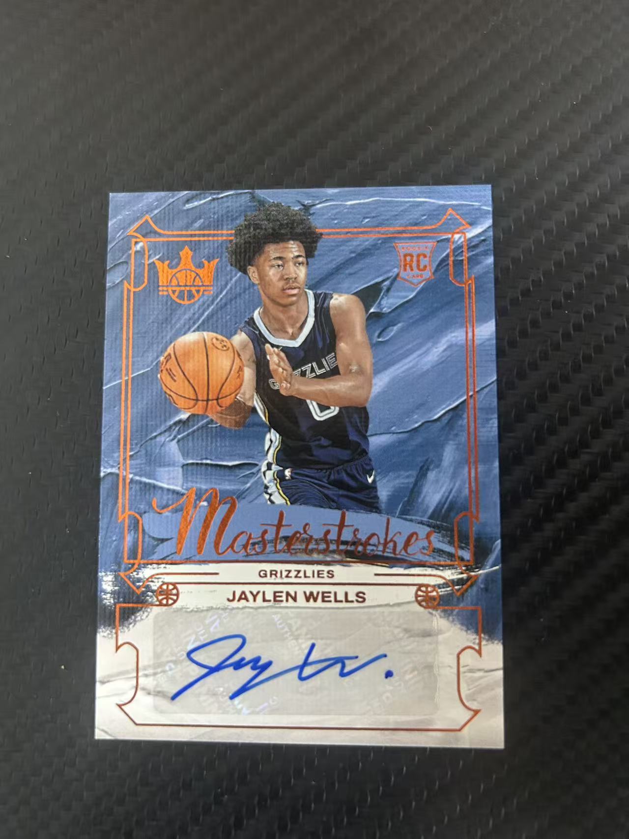 2024-25 Panini Court Kings Jaylen Wells RC #MS-WEL【灯灯拍卡】 油画 新秀年 RC 灰熊 杰伦 威尔斯 签字 12/49编 收藏必备【雪茄】
