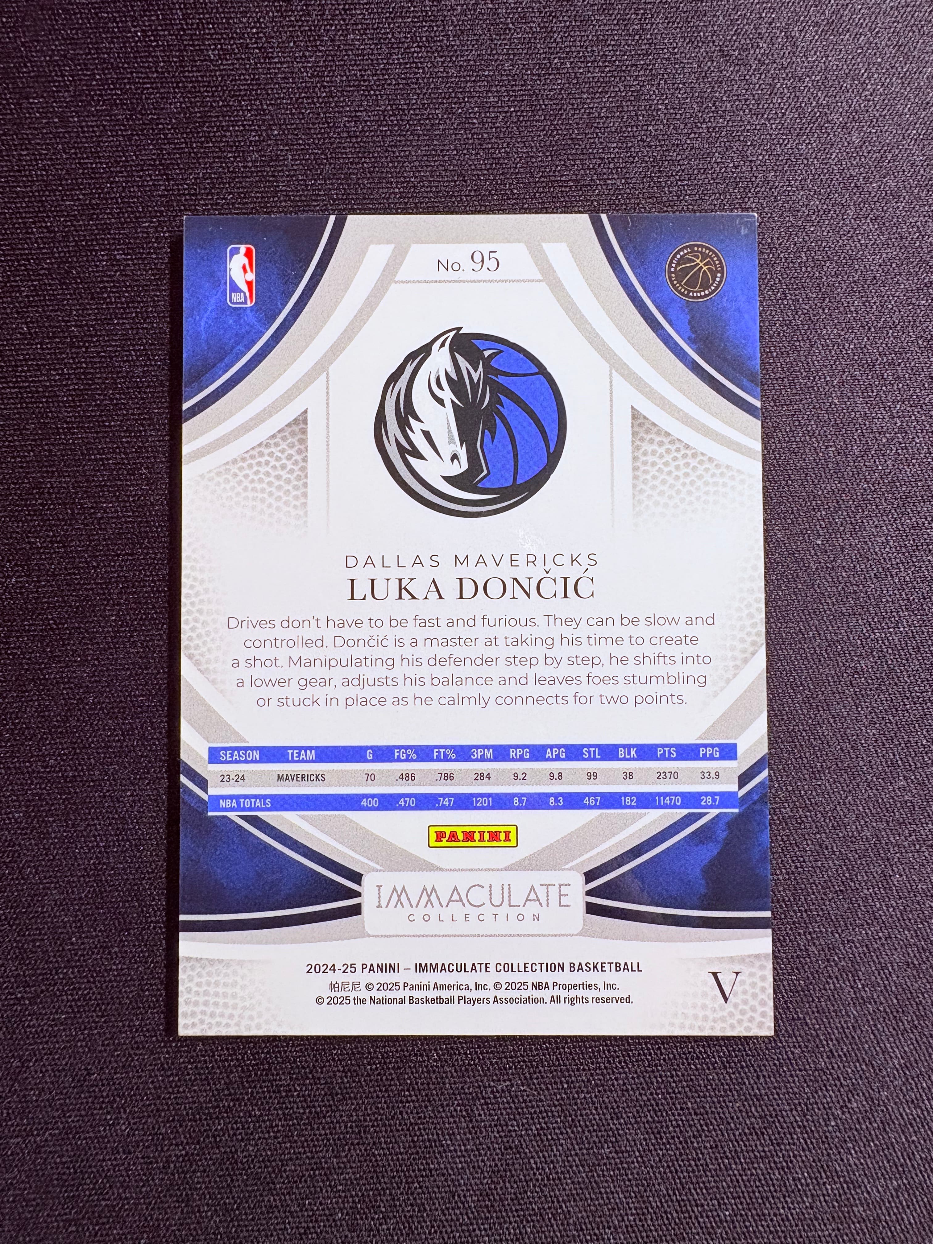 【VC拍卖0手费到卡预付90%】2024-25 immaculate 独行侠 卢卡 东契奇 变化版 99编 base 选图帅气 实卡好看 收藏必备——DT