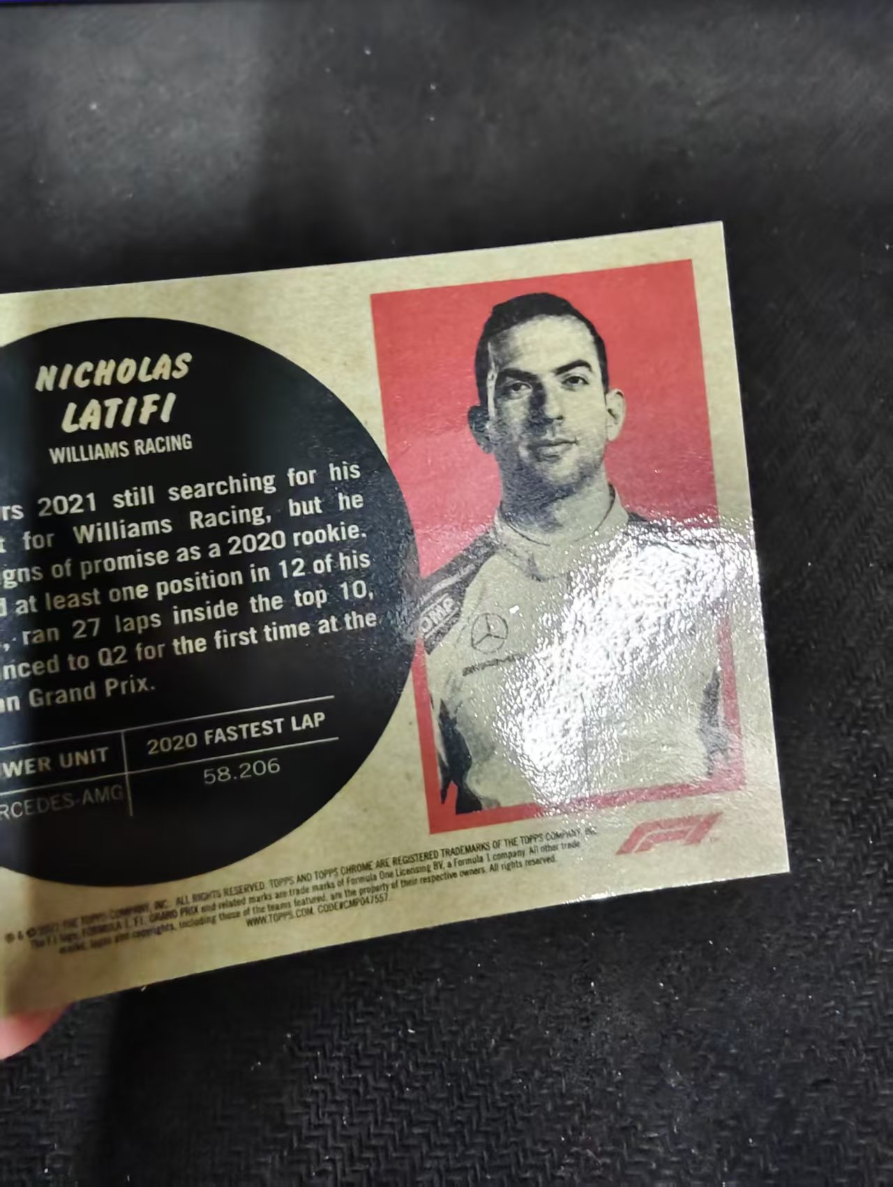 2021 Topps Chrome F1 Nicholas Latifi 尼古拉斯 拉提菲 银折 划痕 边角瑕疵 #NL