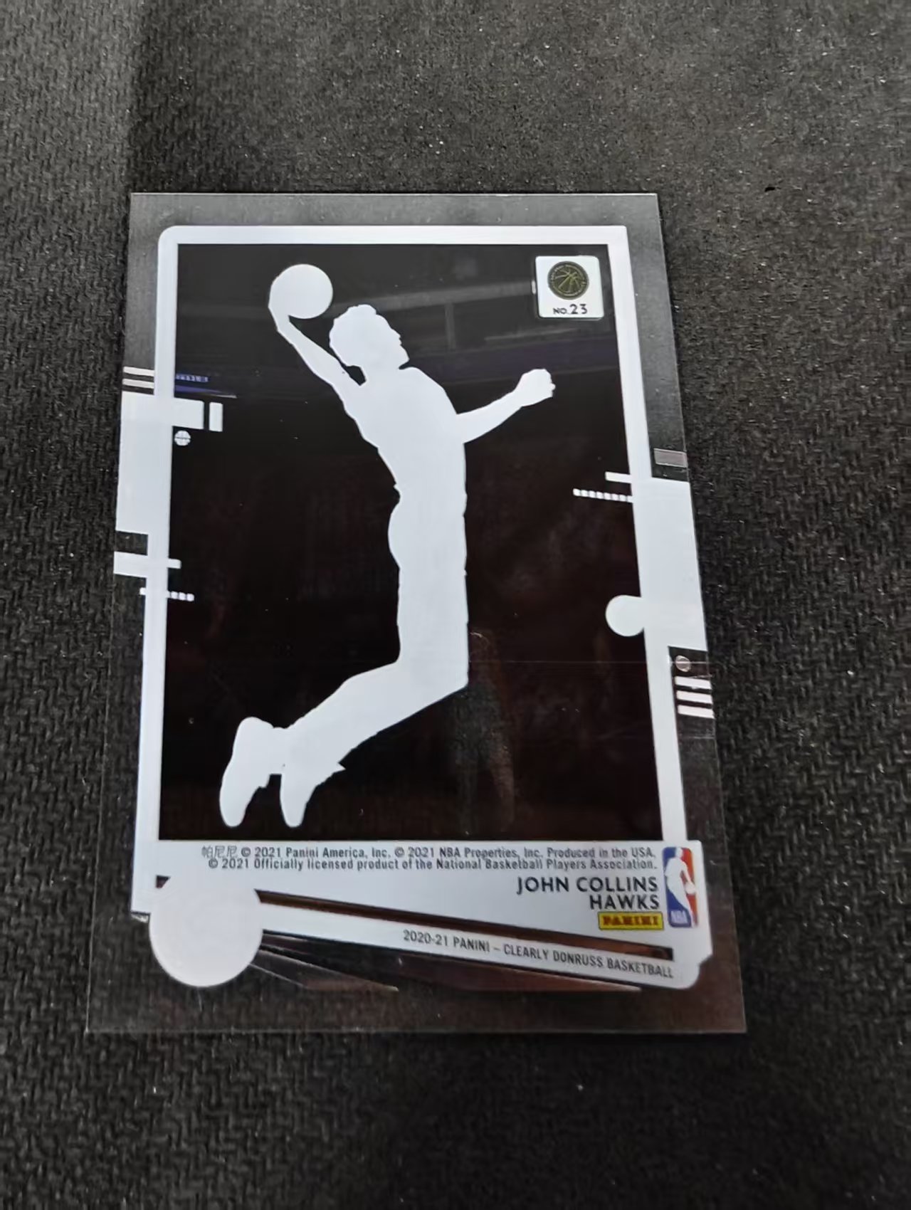 2020-21 Panini Clearly Donruss John Collins 老鹰 约翰 科林斯 杜蕾斯 胶片 划痕 边角瑕疵 #23