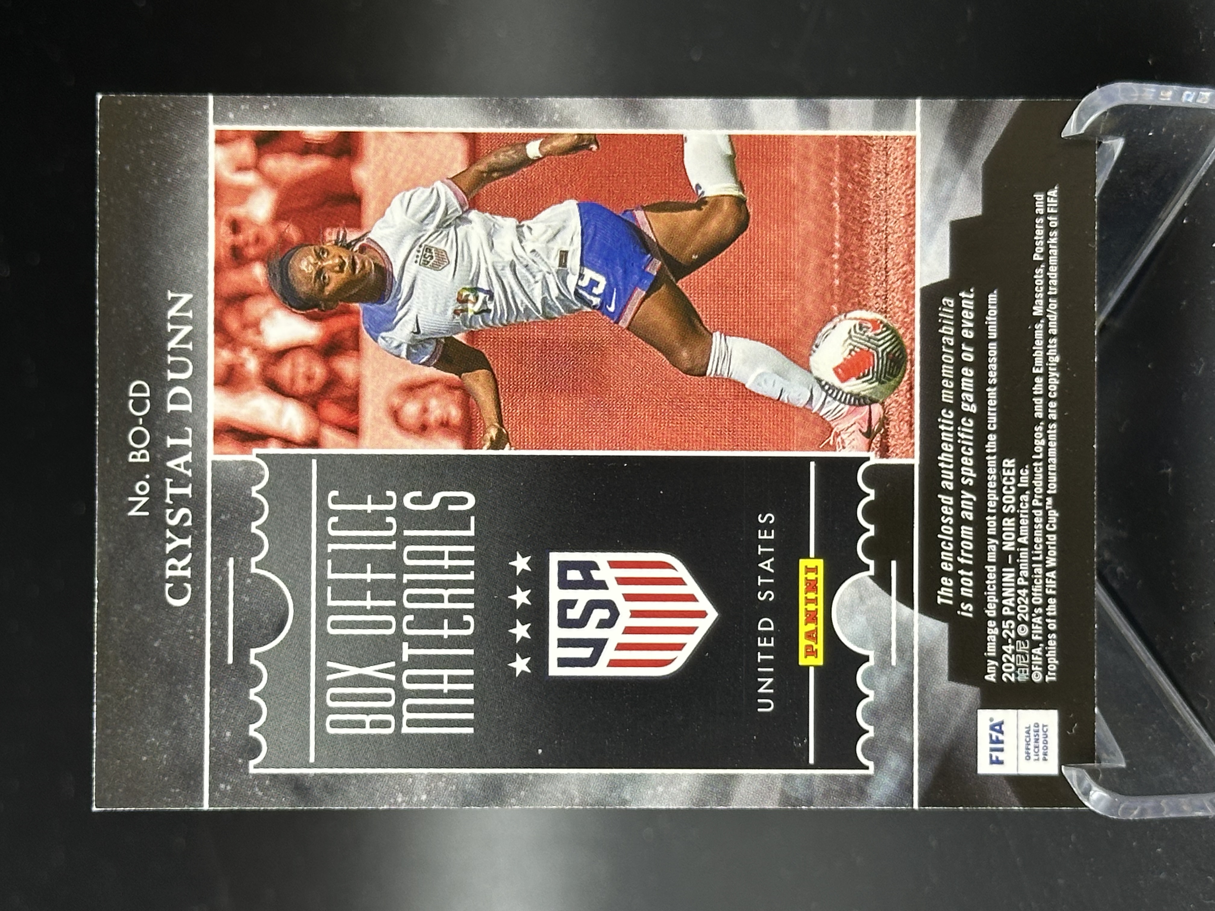 2024-25 Panini Noir Crystal Dunn 【小黄拍卖】诺尔 邓恩 美国 女足 球衣 03/65编「汉堡王」