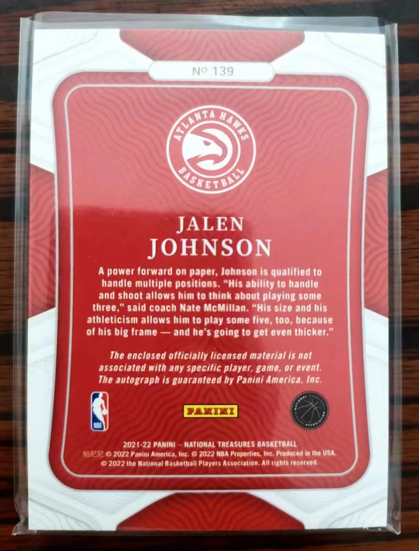 Panini National Treasures Jalen Johnson Rc