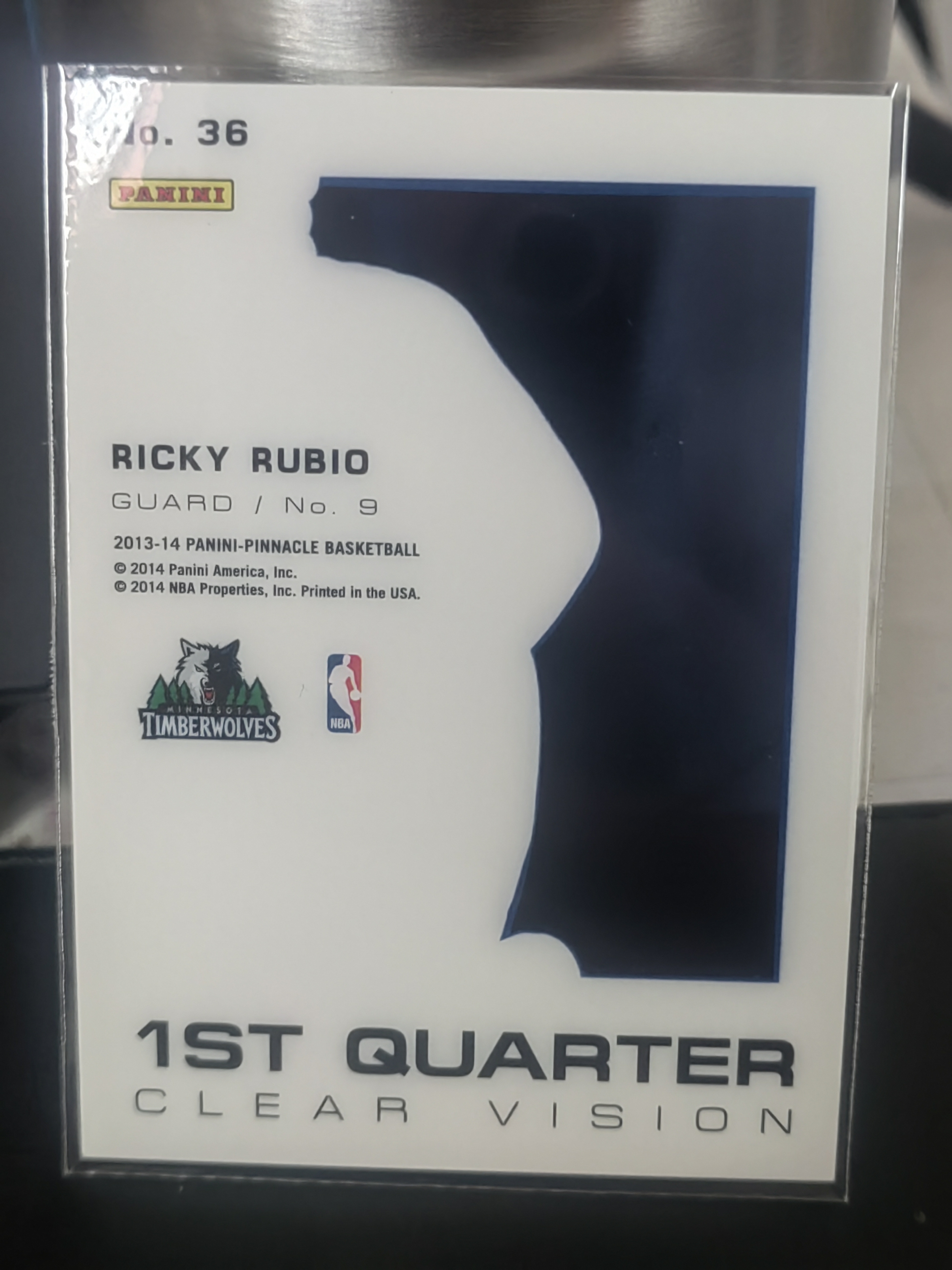2013-14 Panini Pinnacle Ricky Rubio 巅峰 胶片 大比例 卢比奥 森林狼 篮 白边白角 不保卡品 卡品如图