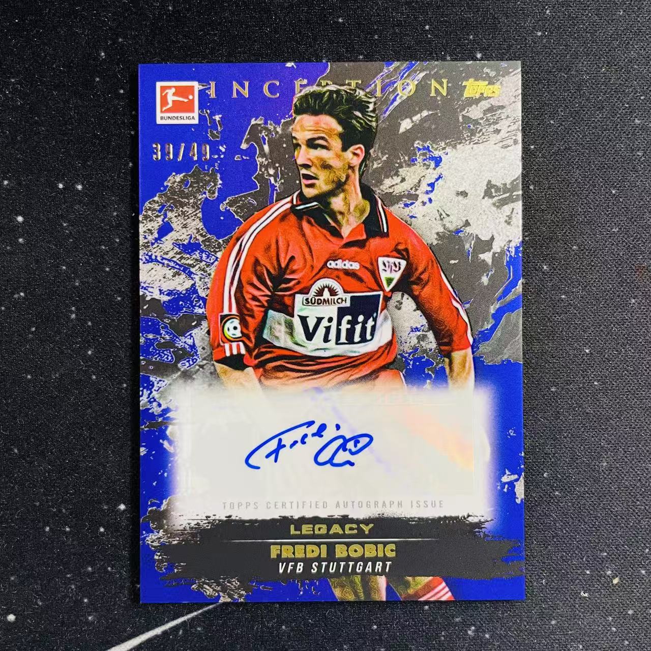 2024-25 Topps Inception Fredi Bobic 博比奇 德国 斯图加特 多特蒙德 49编 签字 紫折 紫平行 元年 德甲 盗梦空间 瑕疵如图 洛北拍卖 徐总3380L