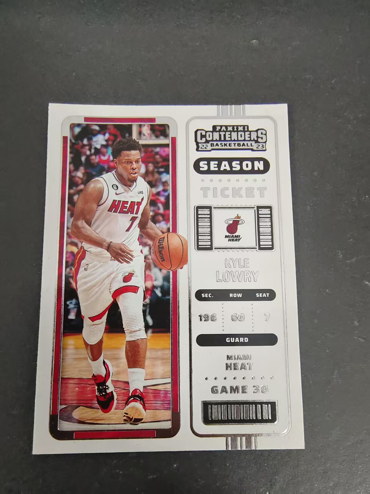 【可合并,不累计】2022-23 Panini Contenders Kyle Lowry 热火队 凯尔 洛瑞 小钢炮 球票 角微瑕 #90