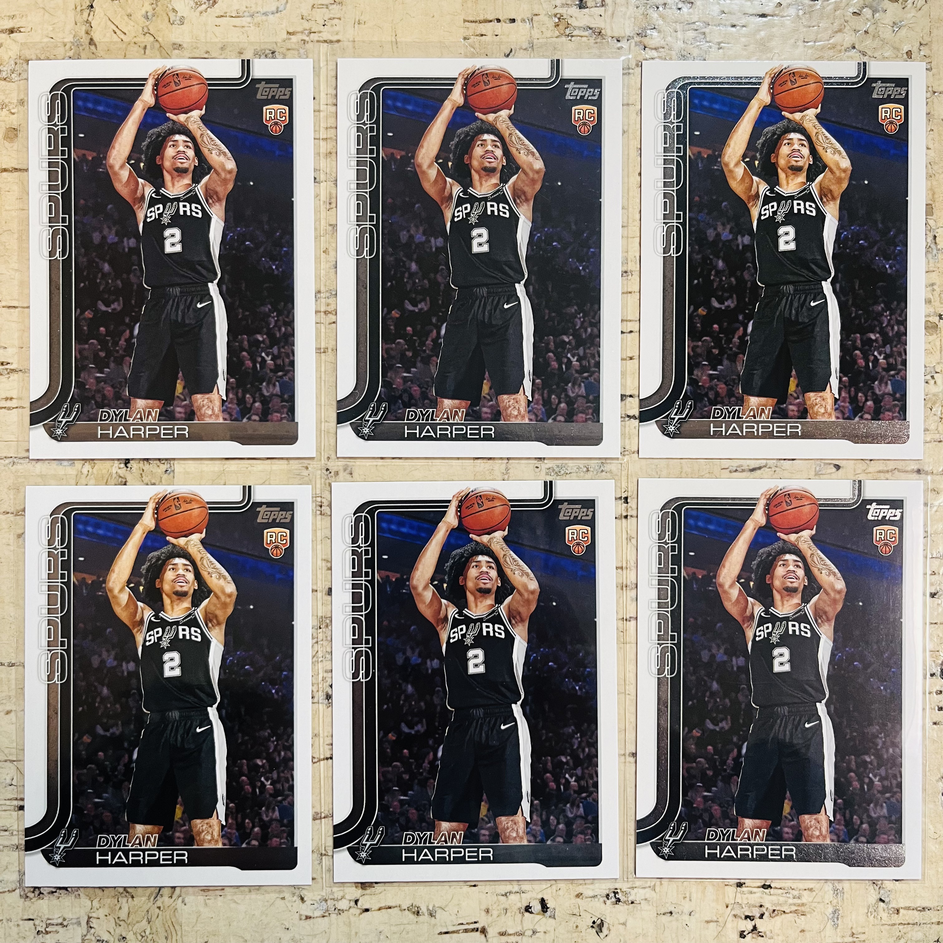 2025-26 Topps Flagship Dylan Harper RC 新秀 马刺 迪伦 哈珀 正 base 6张打包 第1组 此标有膜无夹【小卡迷拍卖 可累积半年】