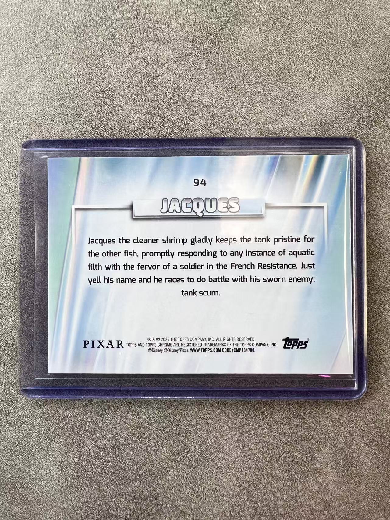 8153【330球星卡实体店代卖】2026 Topps Chrome TC Disney 迪斯尼 Jacques 虾虾 海底总动员 绿碎点折 20/99编 (UK23)