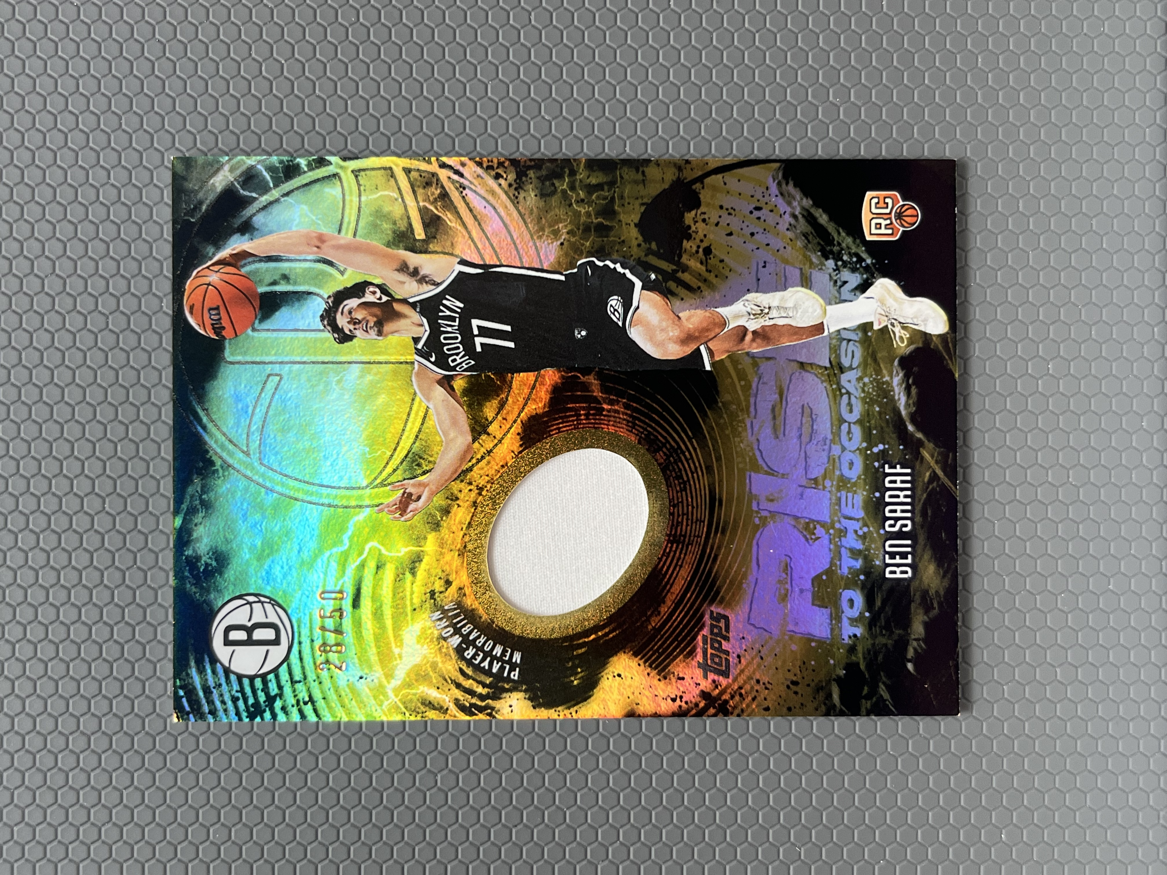 2025 Topps 新秀 本·萨拉夫 BEN SARAF 篮网 RC 限量 50编 球衣切割 物料 特卡 折射 卡品如图-左