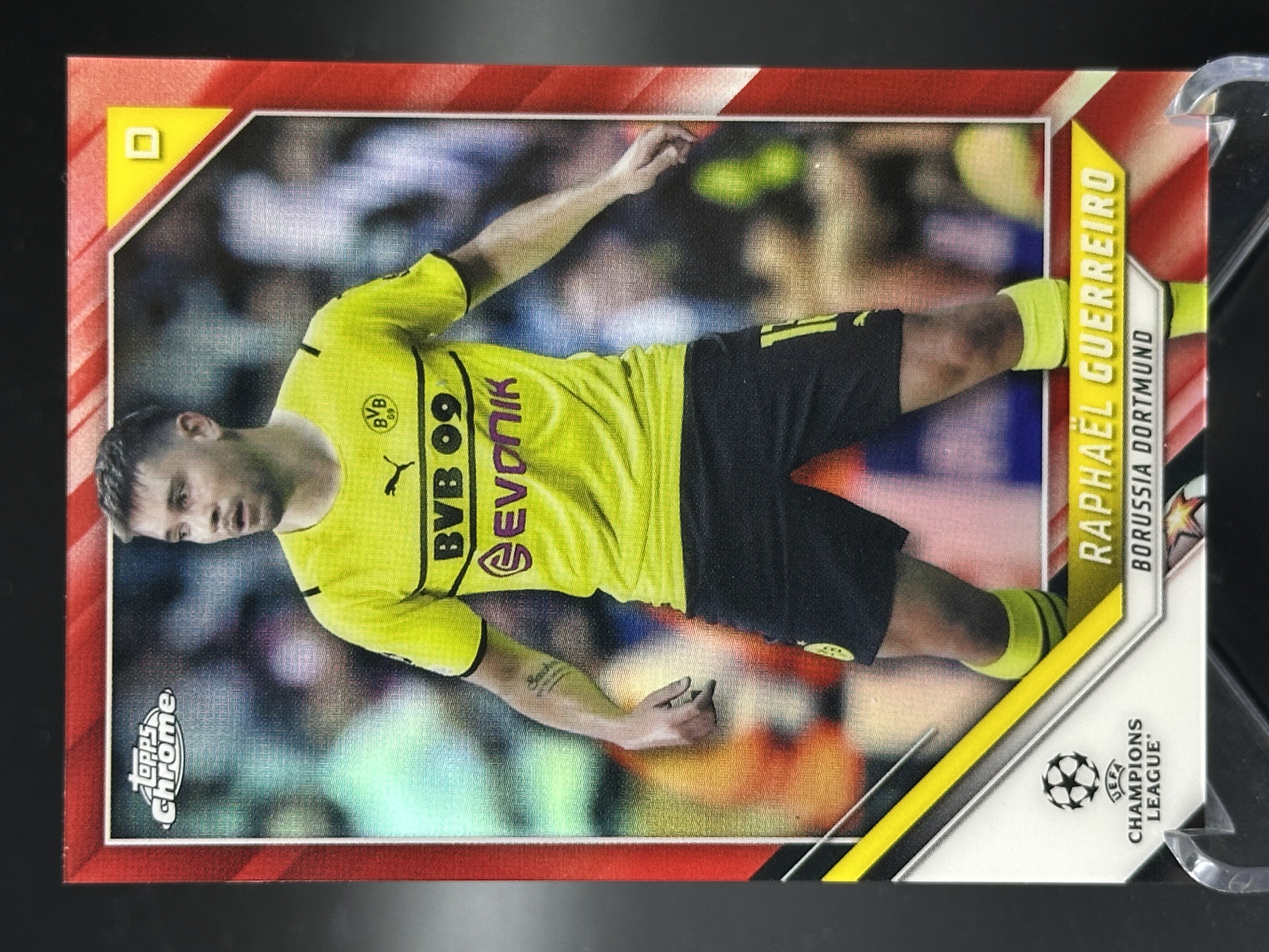 2021-22 Topps Chrome Raphael Guerreiro 【小黄拍卖】欧冠 格雷罗 多特蒙德 红折 03/10编 超低编 少见「cook」