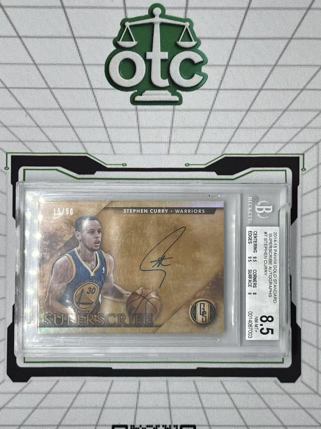 2014-15 Panini Gold Standard Stephen Curry 【盎司收藏】金砖 库里 15/50 SS签 卡签 签字 首冠年 单一平行 BGS8.5/10 签字10分 999