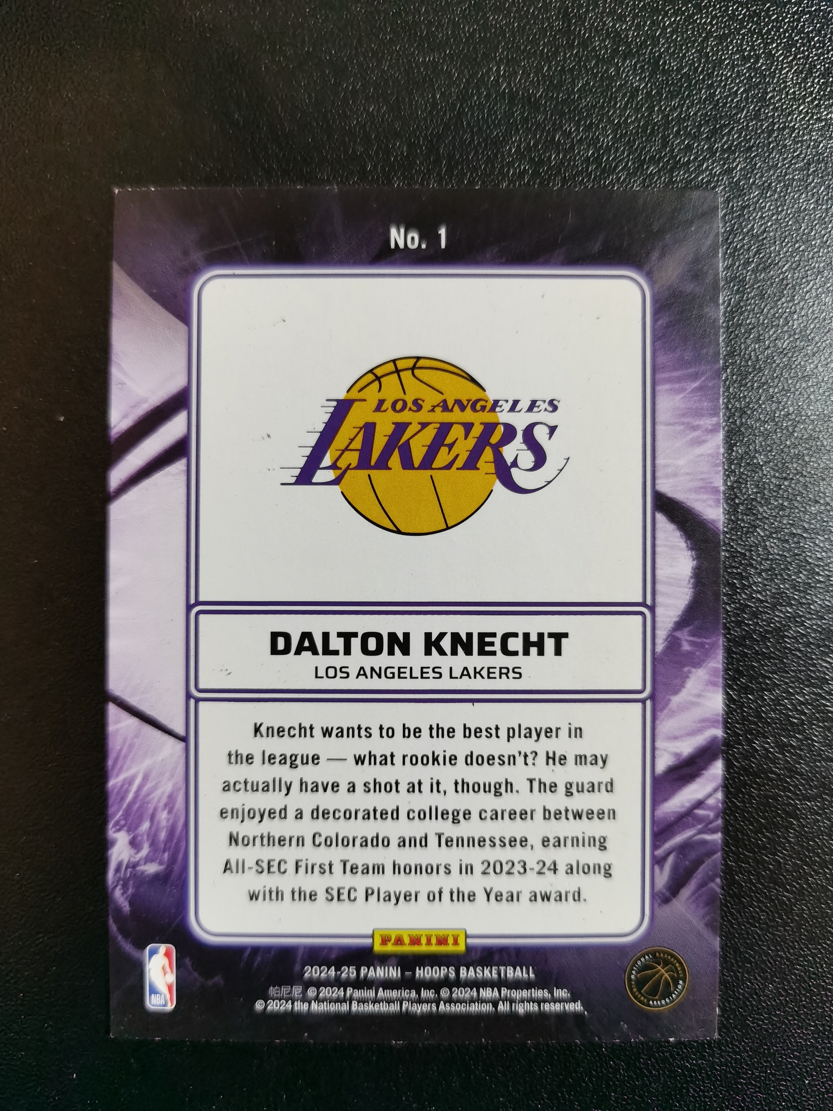 2024-25 Panini Hoops Dalton Knecht RC 克内克特 湖人 收藏凑套 卡品如图 免费代拍(XS003)
