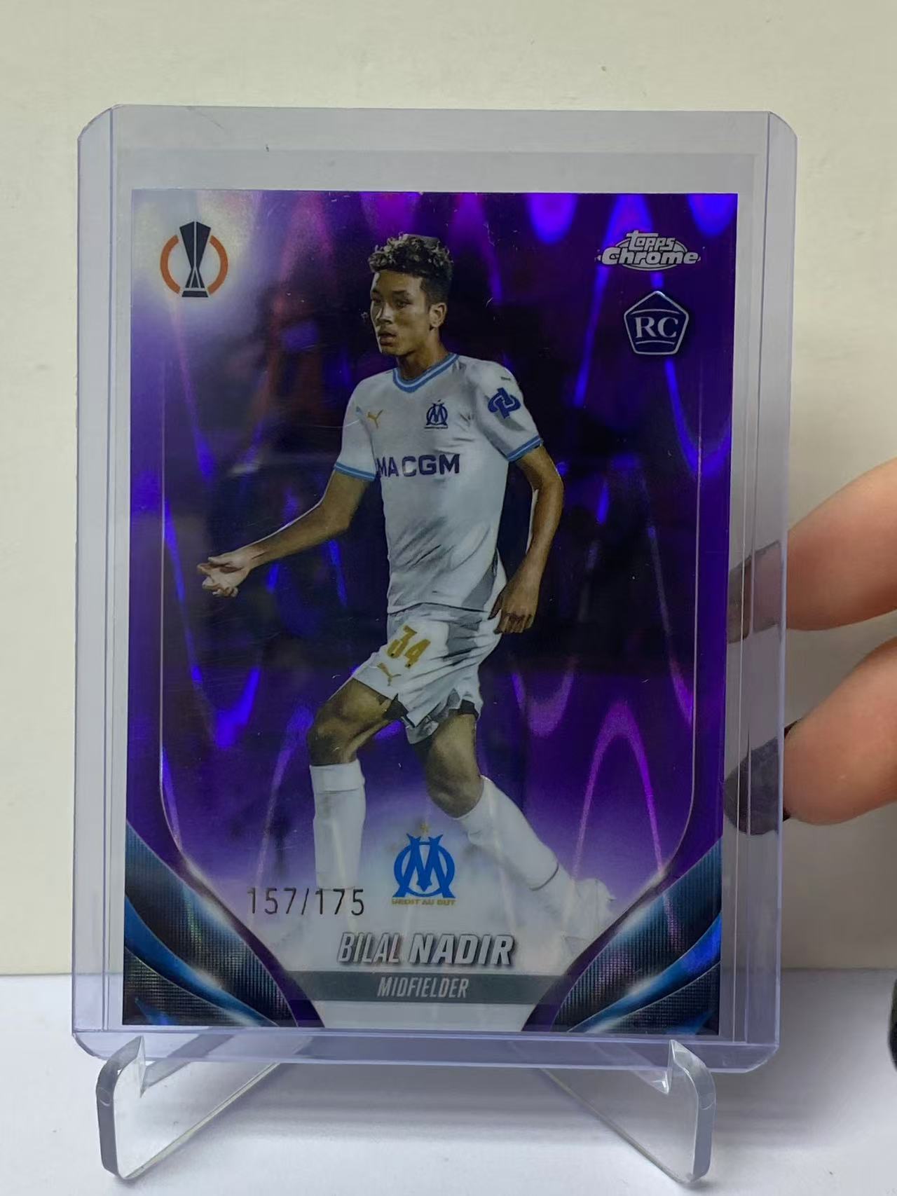 2024 Panini Chrome Bilal Nadir RC 欧冠tc 马赛 新秀 RC 比拉尔 纳迪尔 紫熔岩折 157/175编 收藏必备 卡品如图 jefr