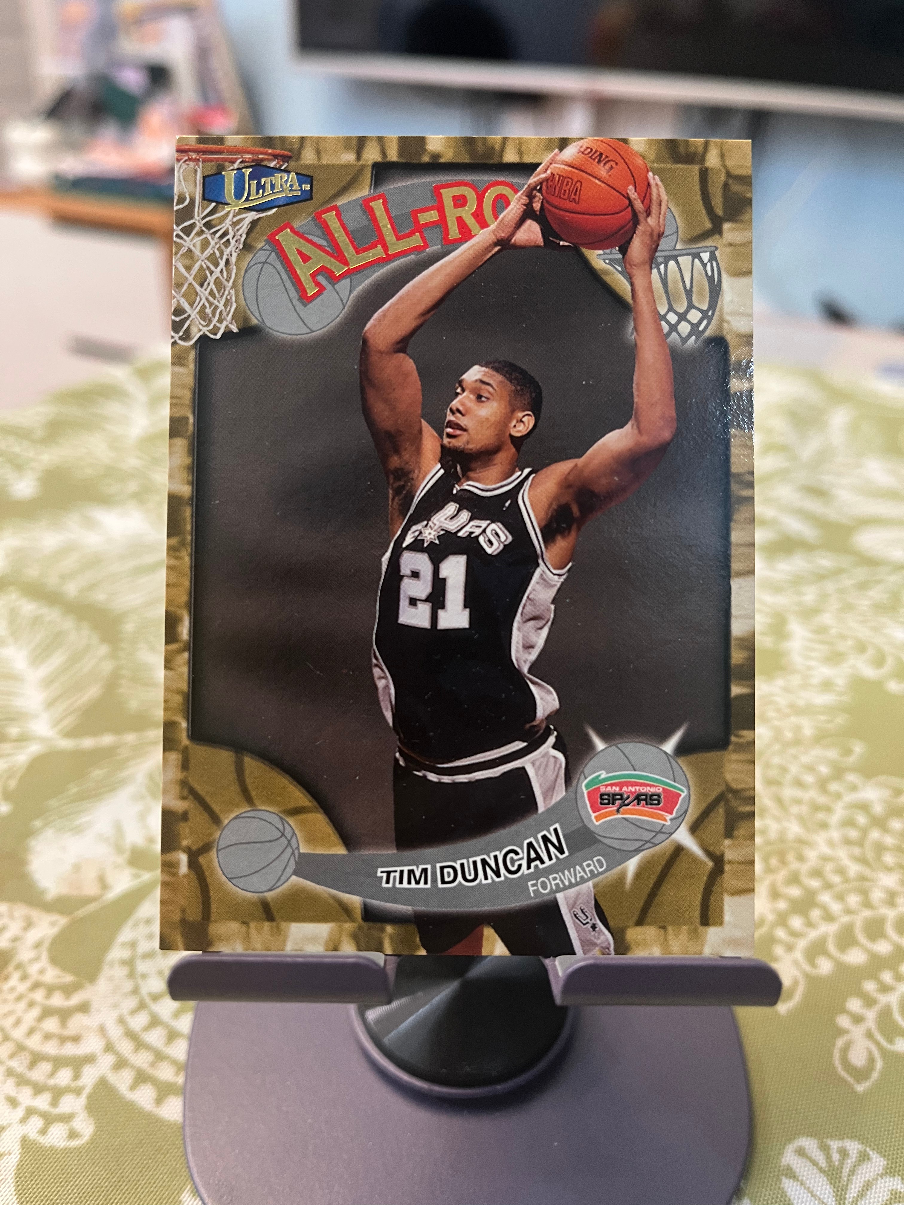 1998 Fleer 老卡 老特 Tim Duncan 蒂姆 邓肯 石佛 马刺【ALL-ROOKIE】【边角瑕疵如图 介意勿拍】#1012