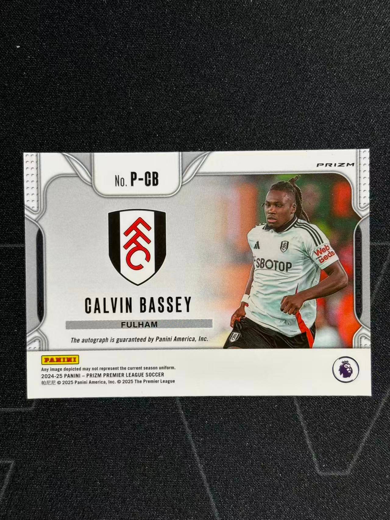 【梦卡拍卖】2024-25 Panini Prizm Calvin Bassey 书法签 卡尔文 巴西 签字 银圈圈折 PZ 细节如图 #DD# 乐哥