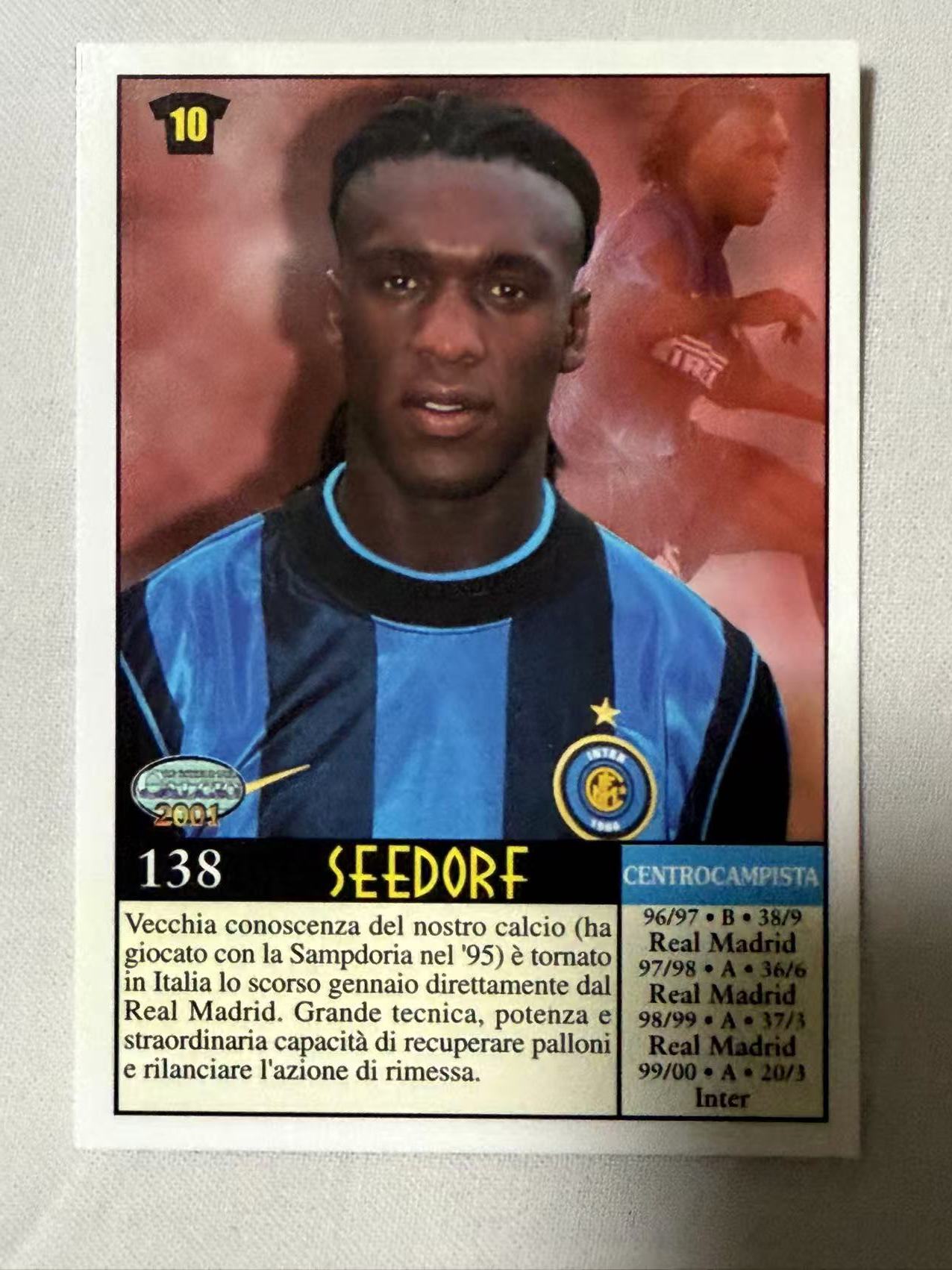 2000 MC 意甲 Clarence Seedorf 【mxn拍卖】西多夫 25年老卡 荷兰 AC米兰 国际米兰 皇马 阿贾克斯 桑普多利亚 不发到付