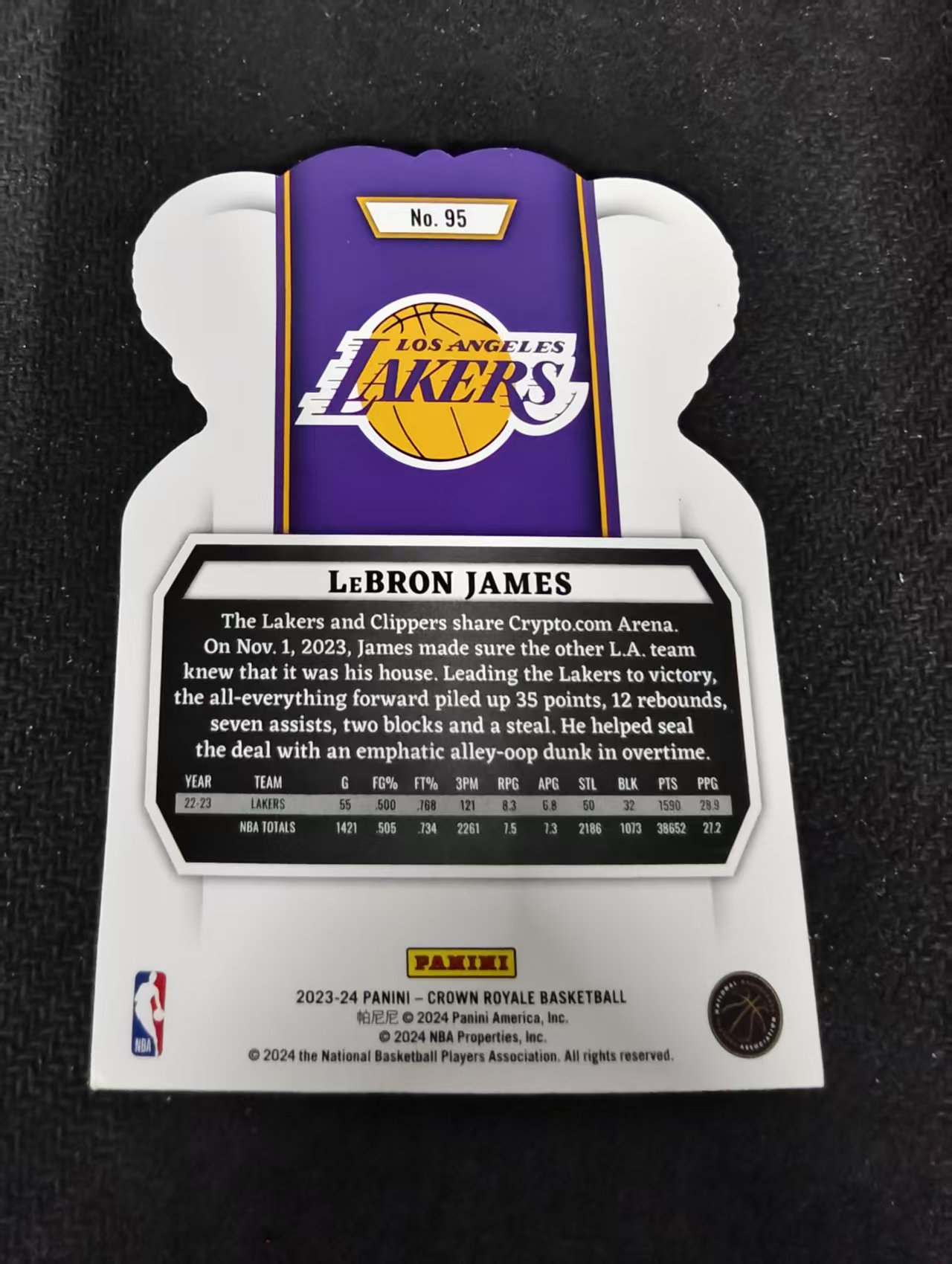 2023-24 panini Crown Royale LeBron James 勒布朗詹姆斯 洛杉矶湖人 皇冠 异形 划痕 边角瑕疵 #95