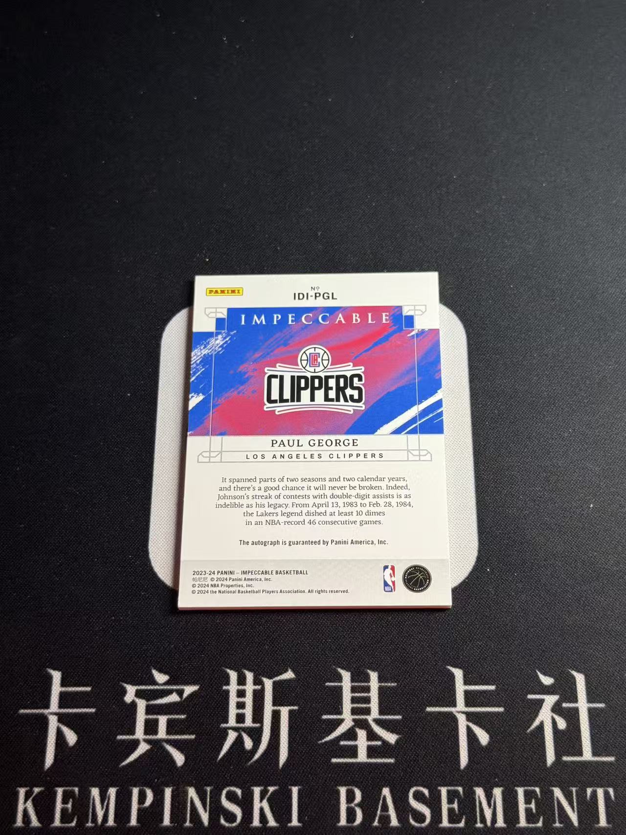 2023-24 Panini One and One Paul George 【小来】保罗 乔治 泡椒 快船 76人 步行者 小真金 油画 卡签 25编 低编 墨迹完美 瑕疵如图 专收凑套必备