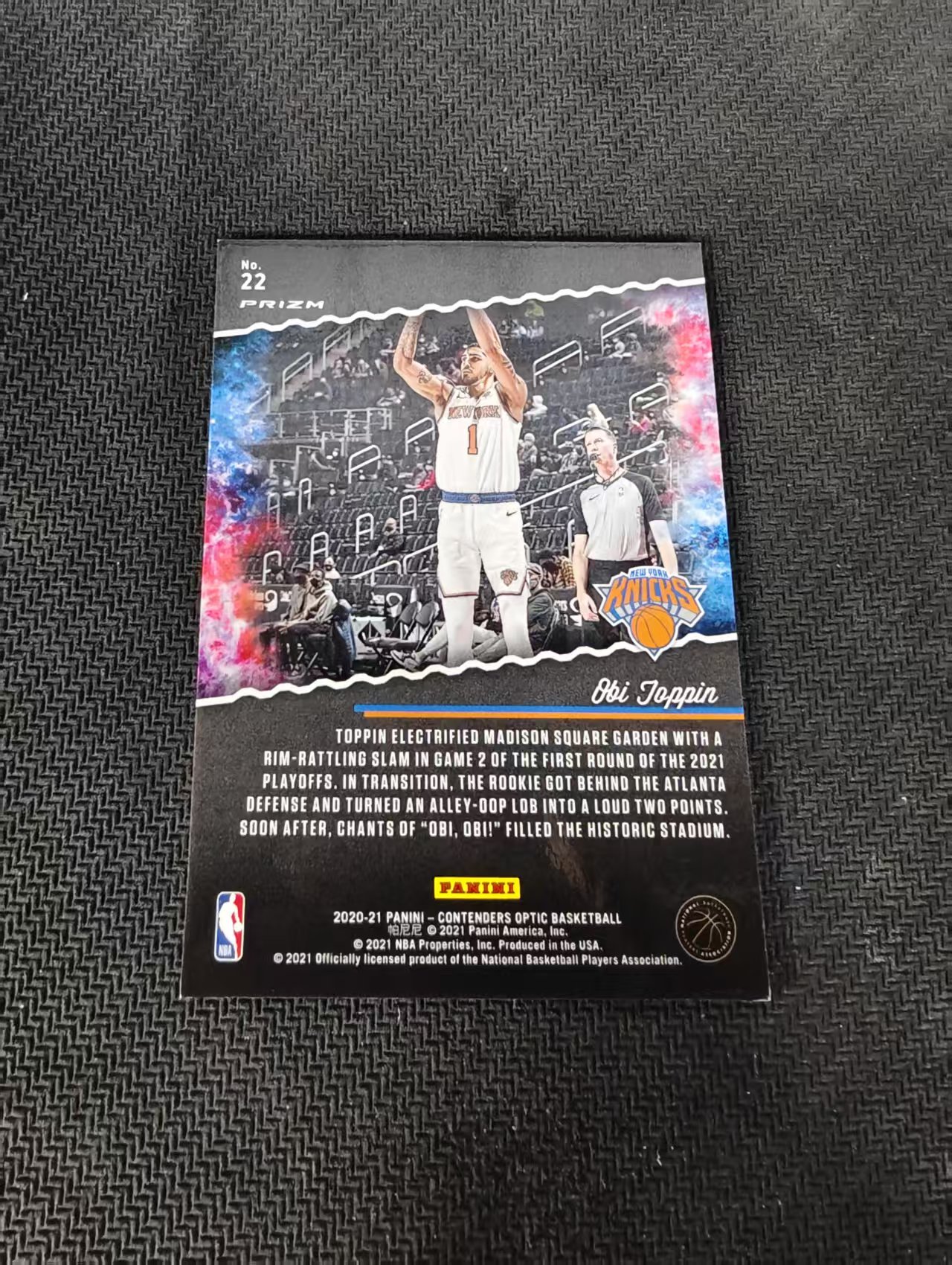 【可合并,不累计】2020-21 Panini Contenders Obi Toppin RC 奥比 托平 尼克斯 新秀 球票OP 银折