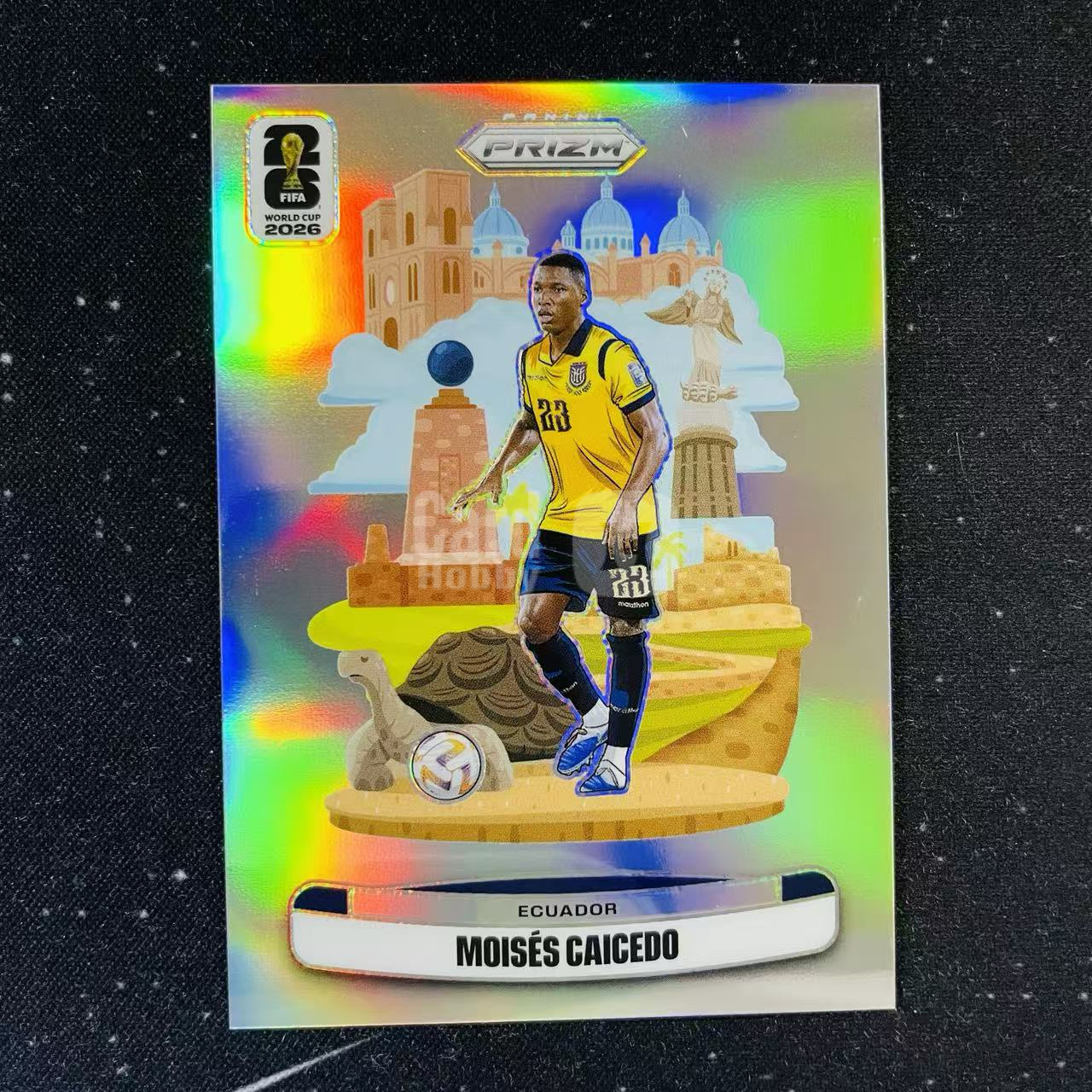 2026 Panini World Cup Prizm 世界杯PZ MOISES CAICEDO 厄瓜多尔 凯塞多 地标特卡 大比例SP 银折 切尔西 微痕边角微白 洛北拍卖 HYyang5257地