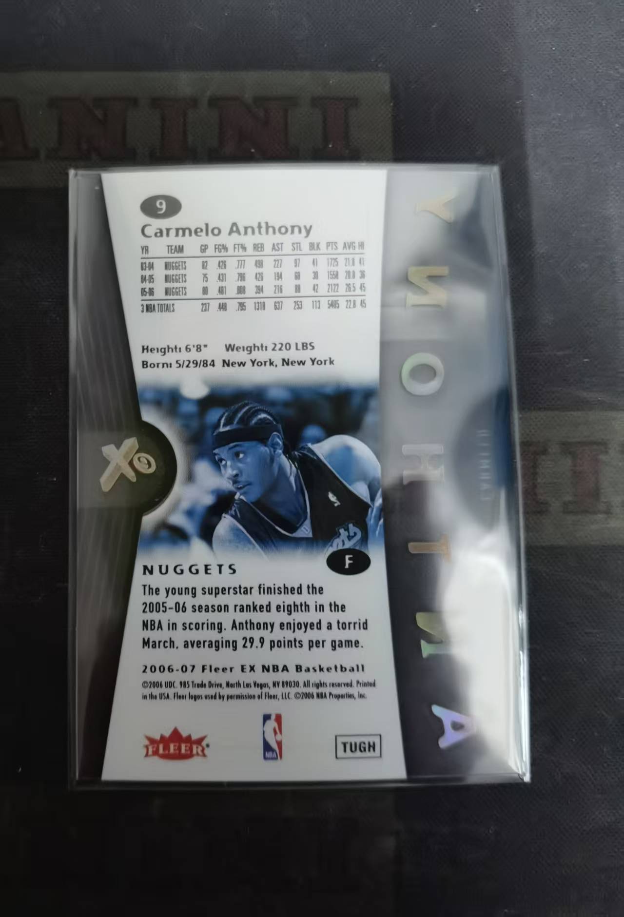 【DLDL拍卖】2006-07 Fleer EX Carmelo Anthony 安东尼【卡边角表面见图】