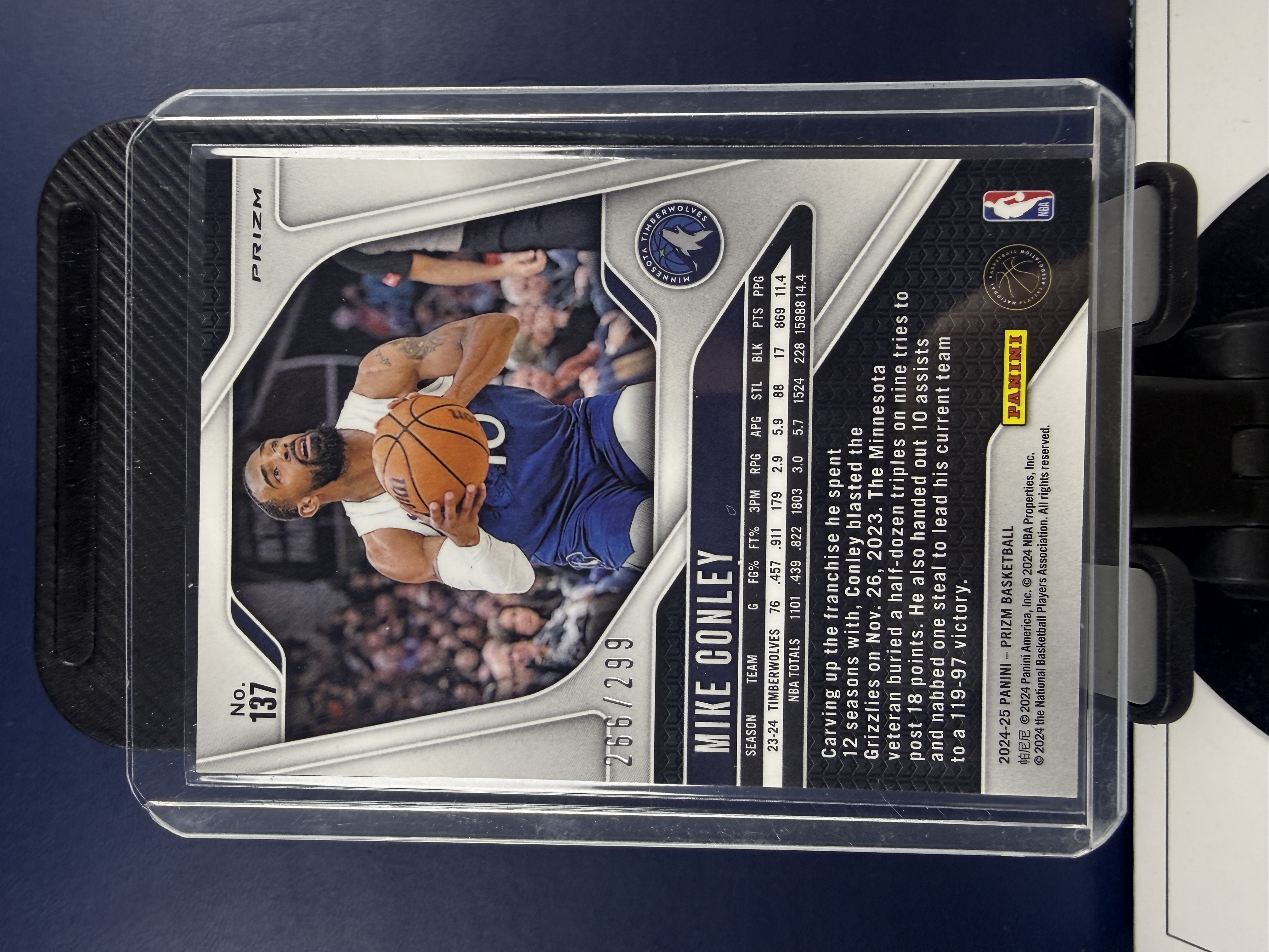 2024-25 Panini Prizm PZ 森林狼 迈克·康利 基础卡 红折 折射 266/299编 (海绵)