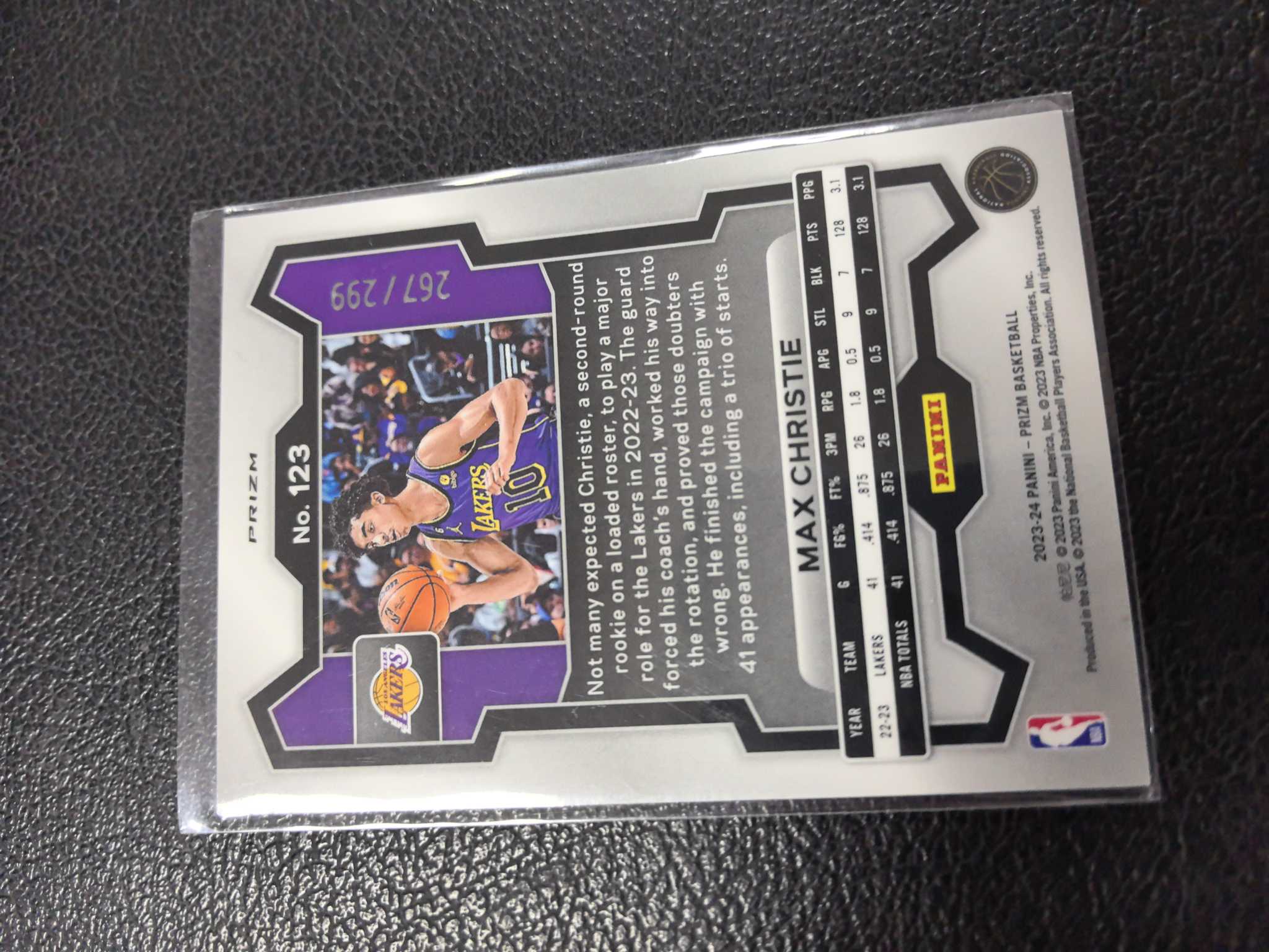 2024-25 克里斯蒂 299编 湖人 红折 prizm 10-7