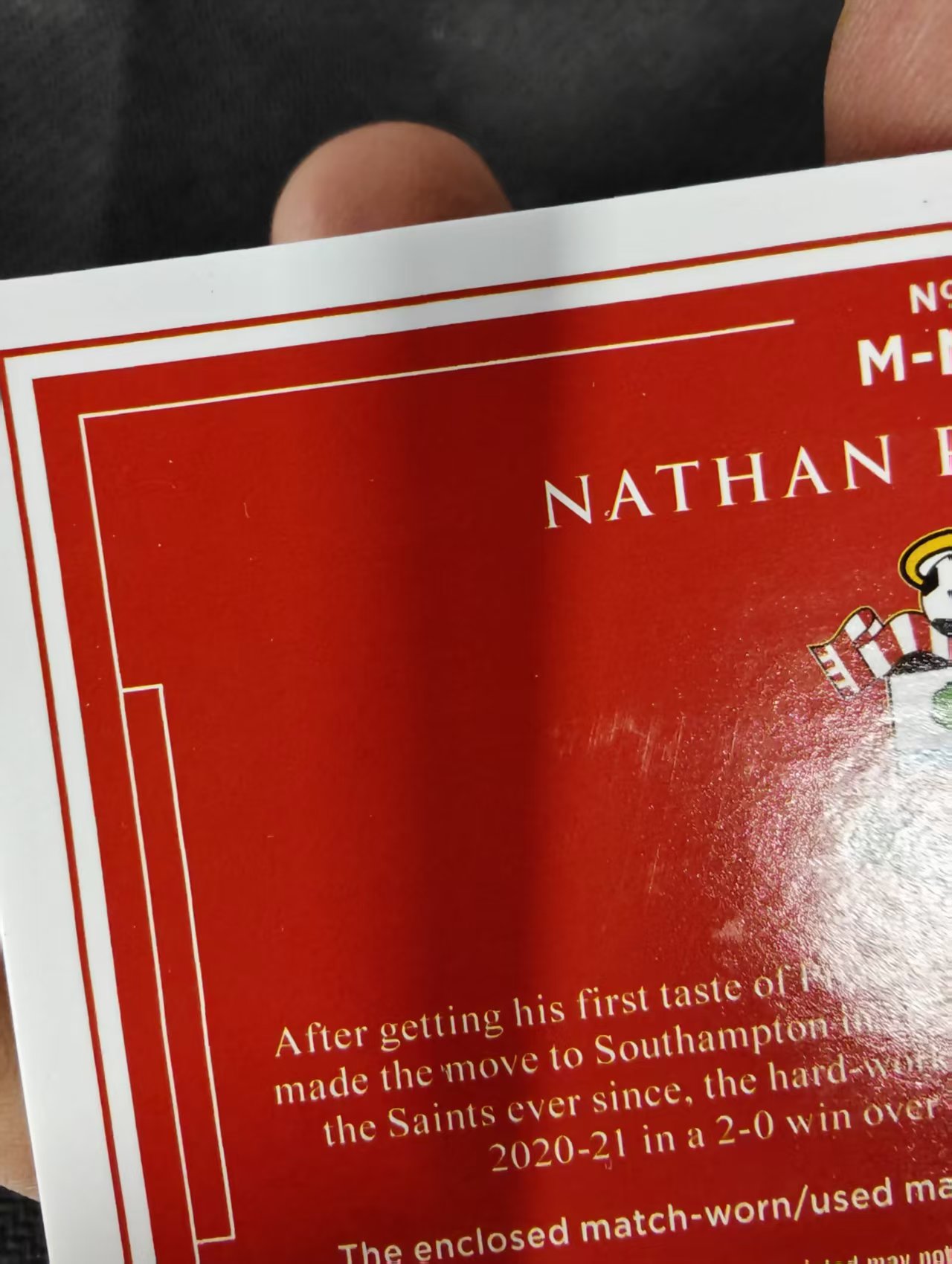 【可合并,不累计】2020-21 Panini Impeccable Nathan Redmond 英超小真金 南安普顿 雷蒙德 25编 球衣物料 划痕 边角微瑕