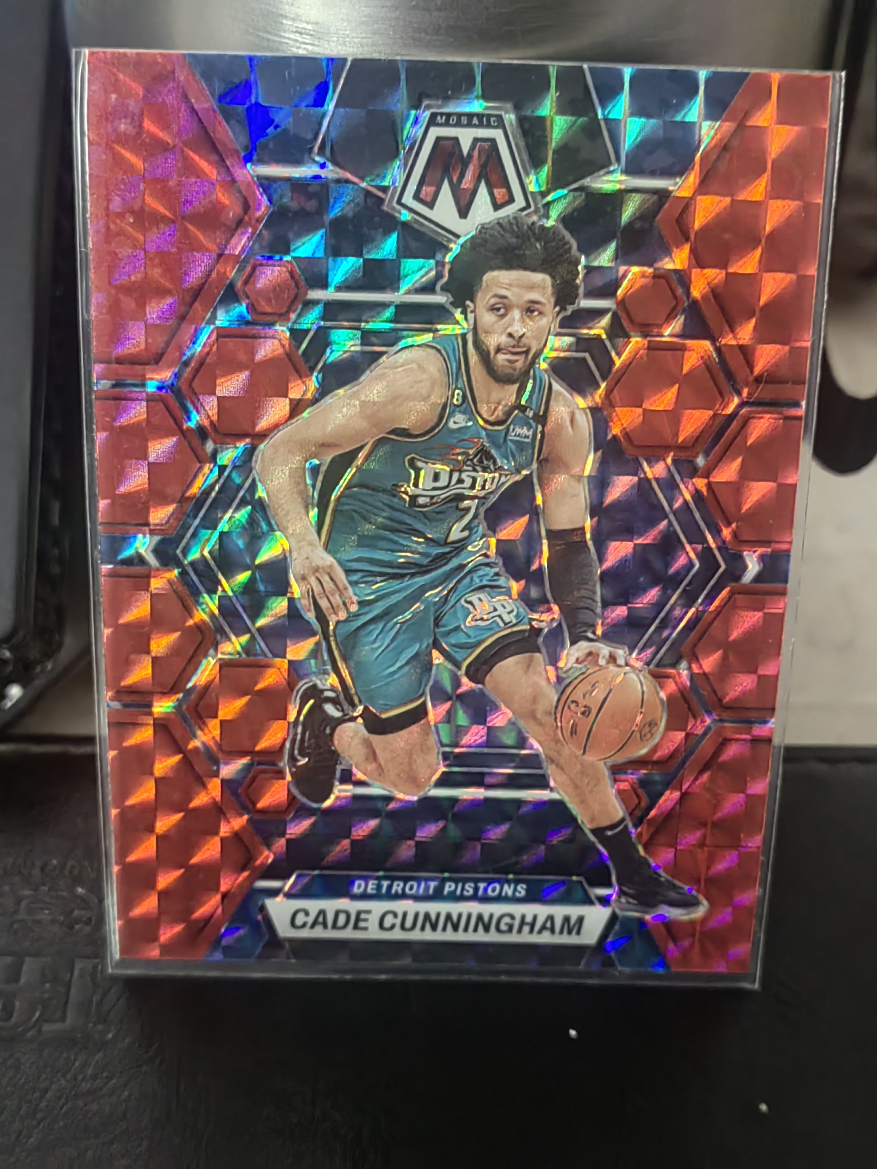 2022-23 Panini Mosaic Cade Cunningham 马赛克 红折 红格子折 凯德 康宁汉姆 坎宁安 CC 活塞 篮 白边白角 不保卡品 卡品如图