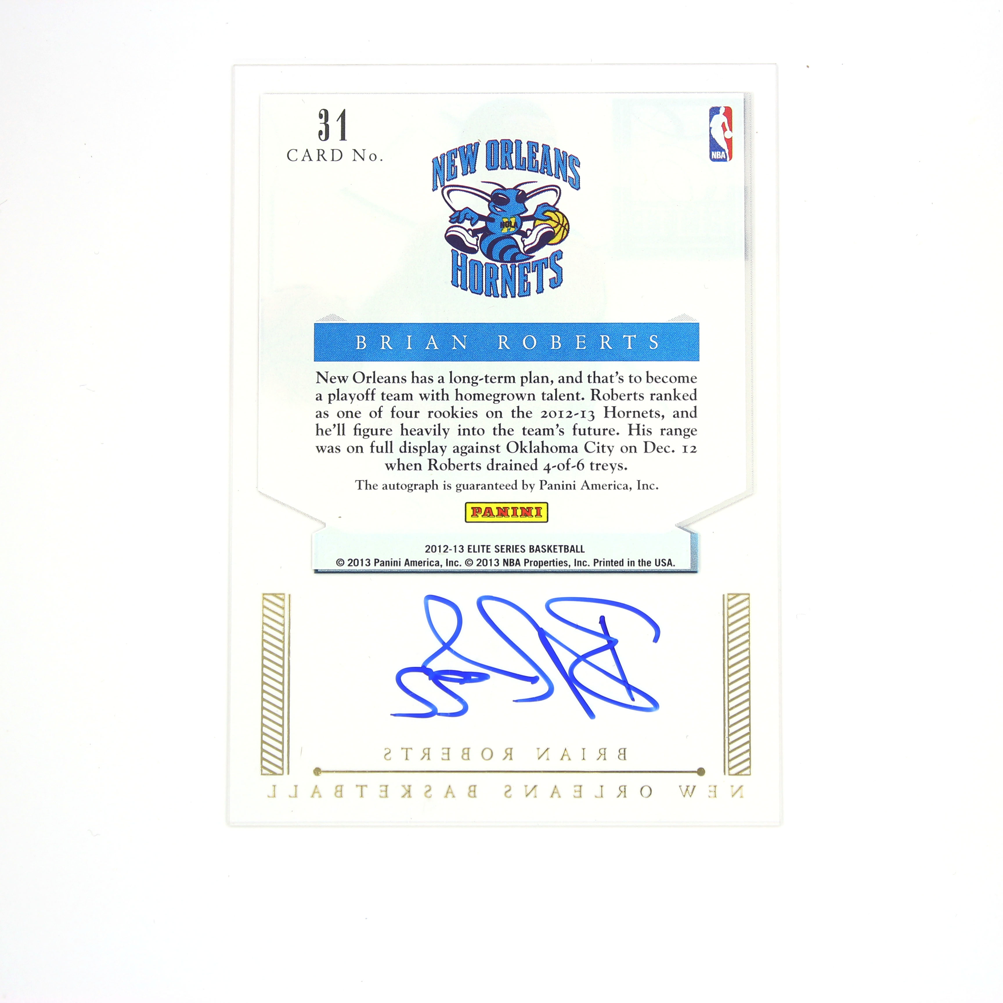 2023-24 Panini INCEPTION Brian Roberts RC 黄蜂 布莱恩 罗伯茨 胶片 透明卡签 【HOPE代卖(4.5%含卡淘)】