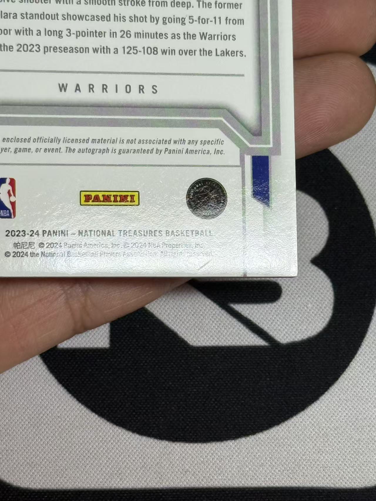 2023-24 Panini National Treasures Brandin Podziemski RC 【小来】布兰丁 波杰姆斯基 勇士 波姐 库里接班人 75编 正RPA 暴力切割 瑕疵如图