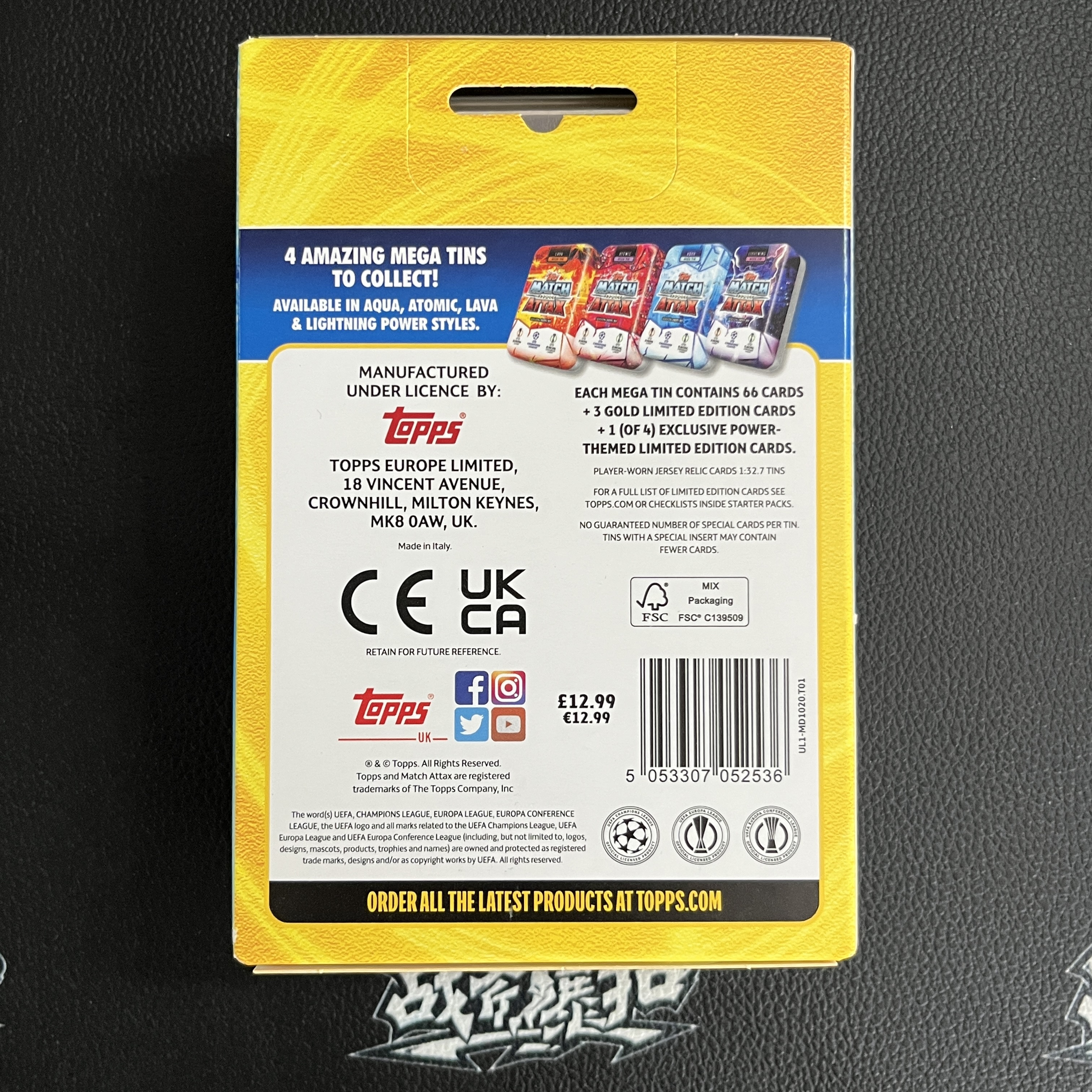 【战斧暴扣】2021-22 Topps Match Attax 对战盒 铁盒 未拆封 原盒 单盒 蓝盒 Aqua 湖水折 66张每盒 寻找亲穿 ...