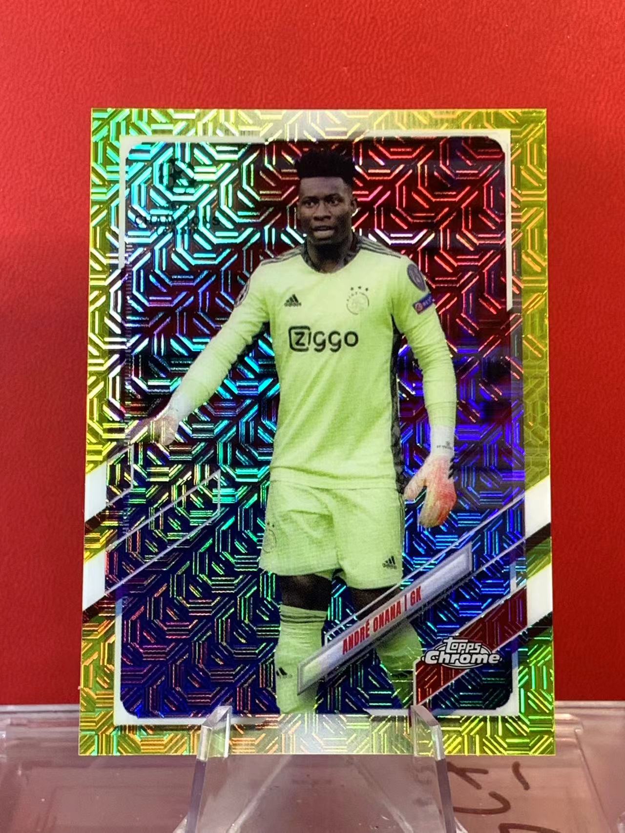 (詹叔代拍)2021 Topps Chrome Andre Onana 欧冠Topps 樱花系列 阿贾克斯 奥纳纳 黄mojo折 133/150编 金折 曼联! 顺丰寄付 泰山