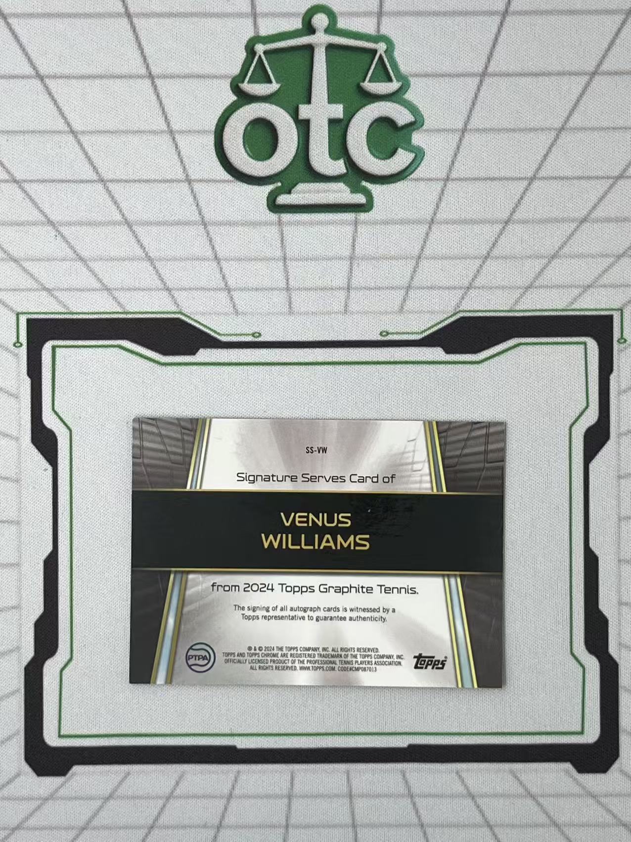 2024 Topps Graphite Venus Williams 【盎司收藏】网球 石墨 维纳斯 威廉姆斯 卡签 75编 签字 大威 曾登顶单打世界排名第一 7届女单大满贯 高端系列 JJ27