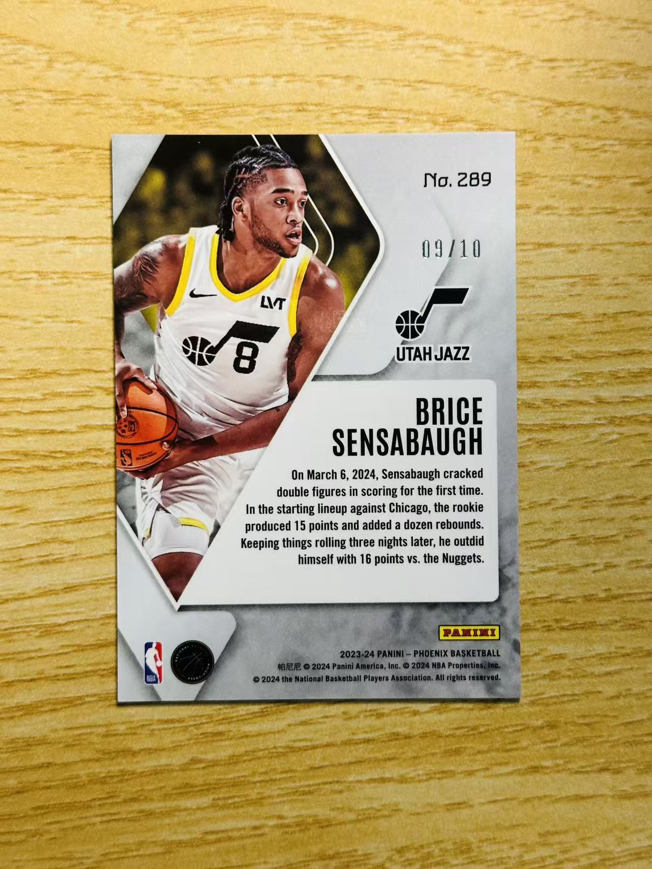 2023-24 Panini 凤凰 Cody Williams 嘿嘿代卖 科迪 威廉姆斯 新秀 RC 金圈圈折 10编 低编 爵士 潜力新星 收藏必备