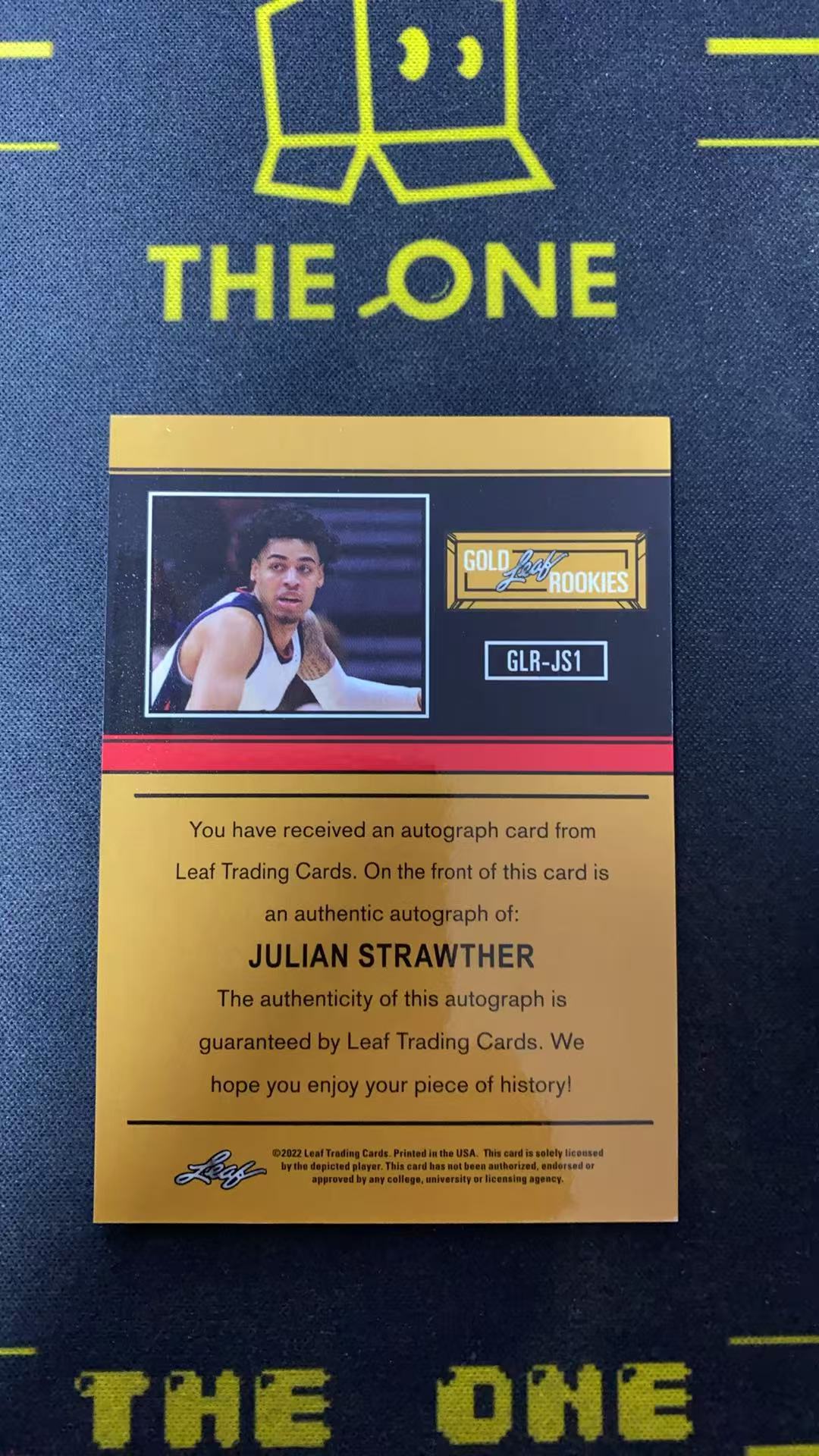 2022 Leaf TRINITY Julian Strawther RC 【TheOne】朱利安 斯特劳瑟 新秀 签字 不保卡品【TP】