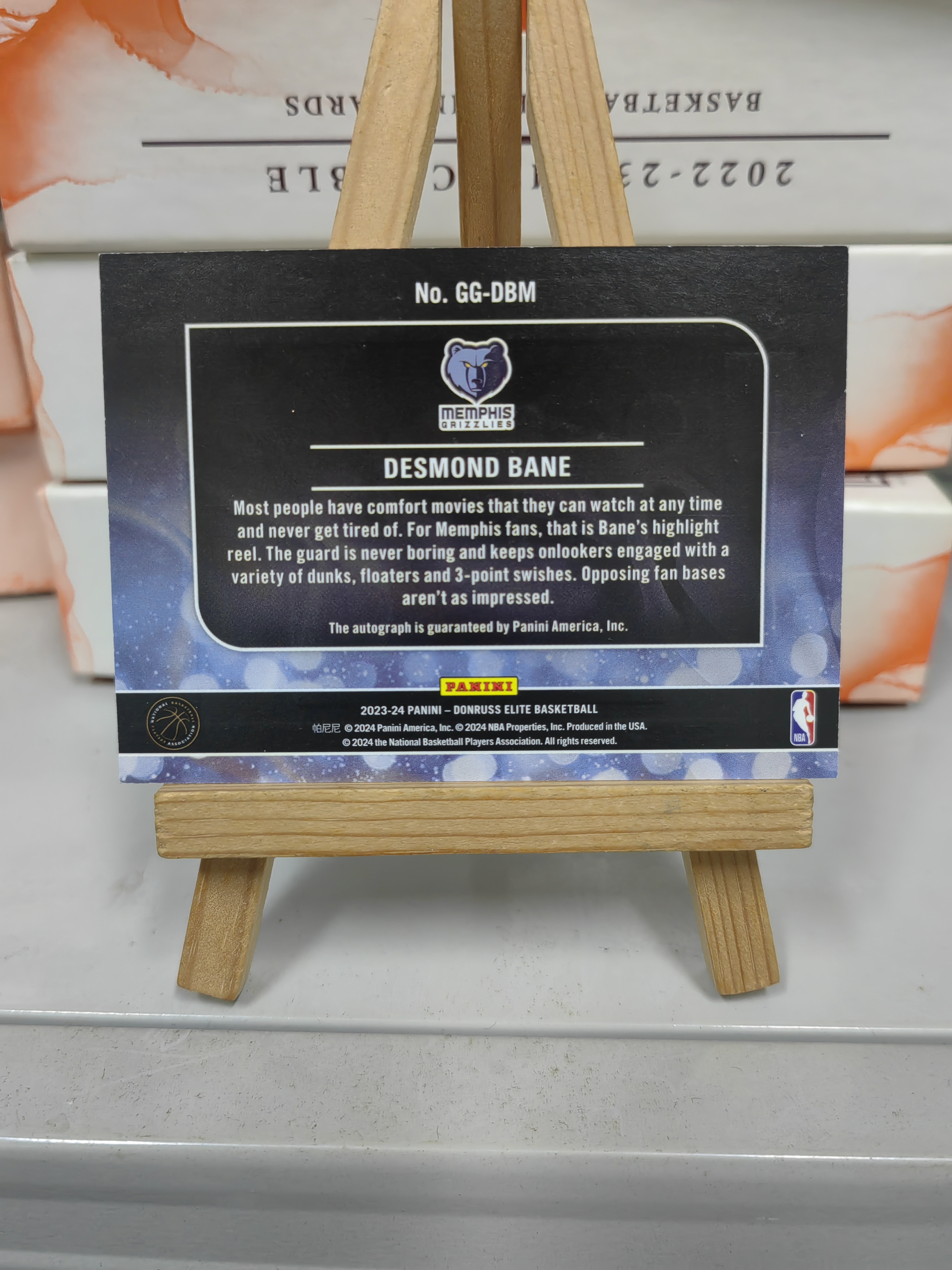 2023-24 Panini Donruss Elite Desmond Bane 【来福拍卖】 精英 杜蕾斯 灰熊 戴斯蒙德 贝恩 16/49编 红平行 GG签 卡签 签字 卡品如图