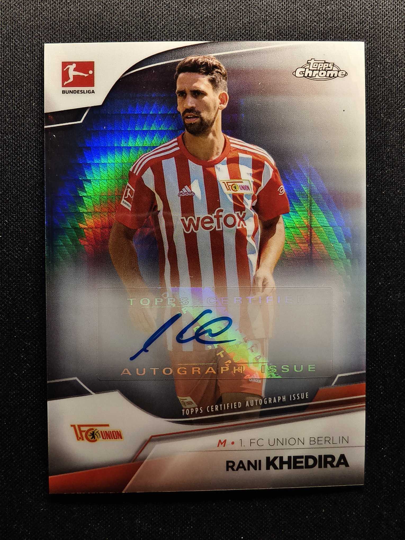 2023 Topps Chrome Rani Khedira 德甲TC 柏林联合 R赫迪拉 签字 165编 脉冲折 龙鳞折 卡品如图 专收凑套 人生得E