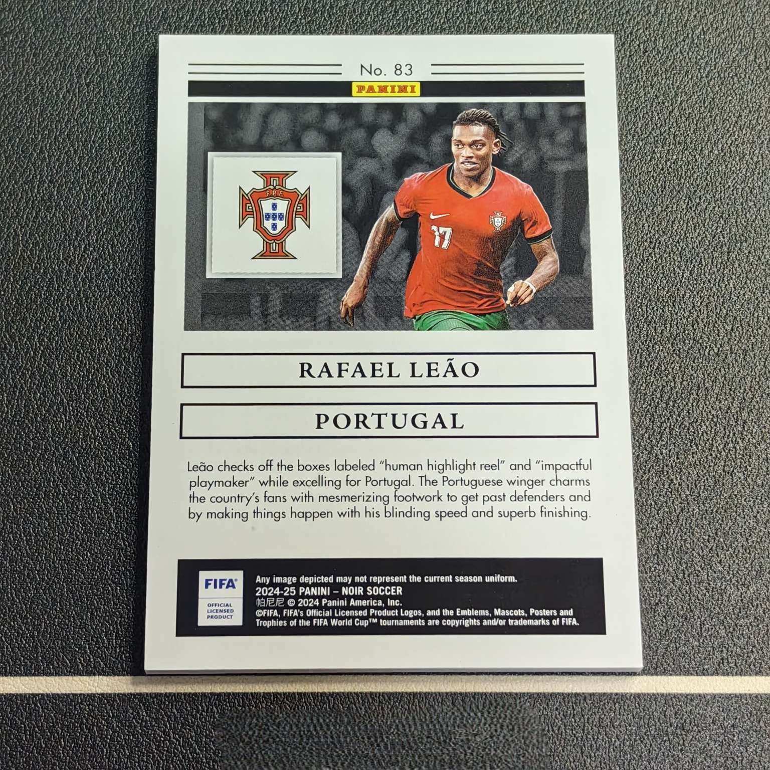 【橘宝拍卖可开票】 拉斐尔 莱奥 /49编 2024-25 Panini NOIR 诺尔 银折 RAFAEL LEAO 葡萄牙 AC米兰 -璐