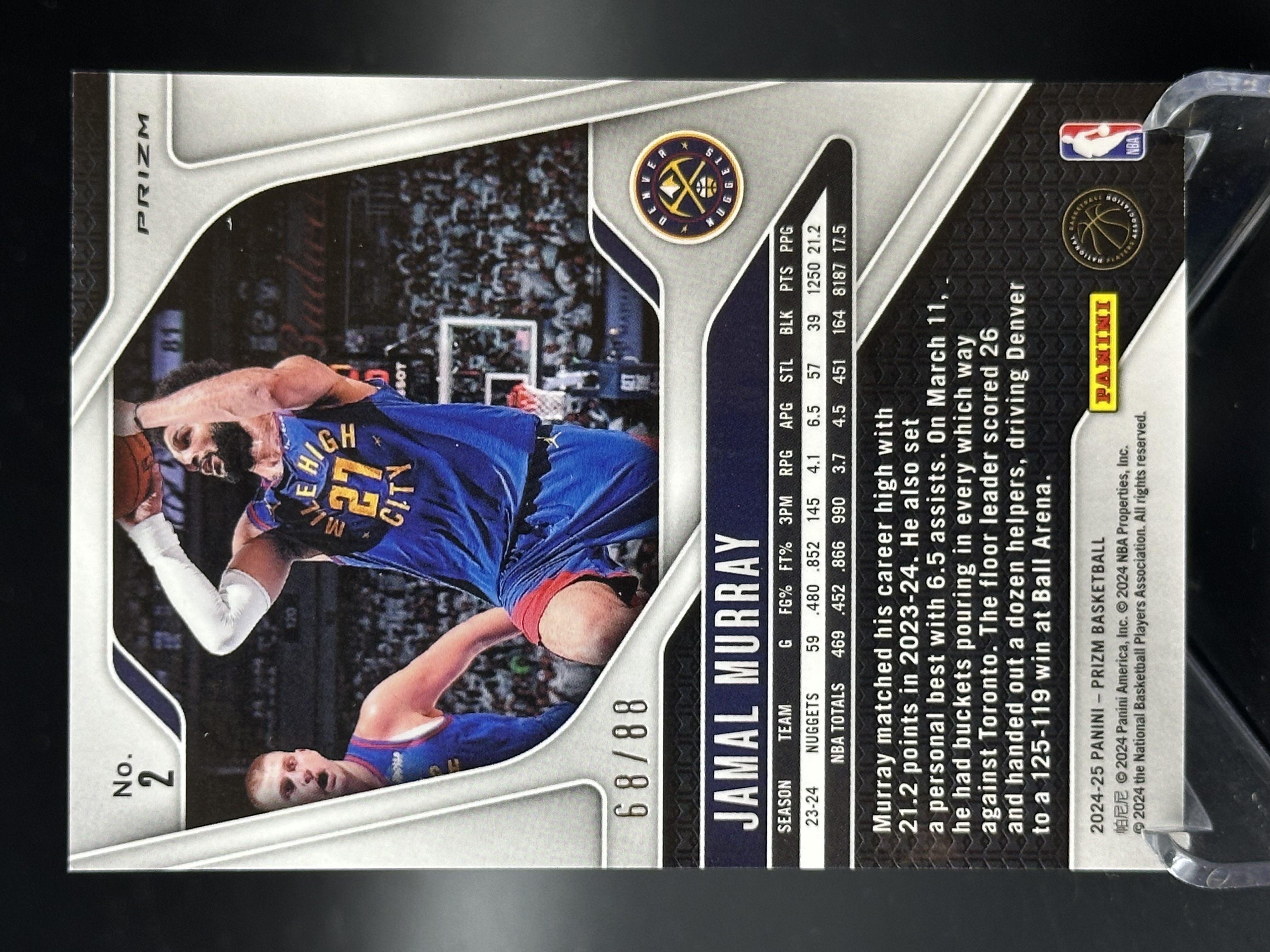 2024-25 Panini Prizm Jamal Murray 【小黄拍卖】PZ 贾马尔 穆雷 掘金 红圈圈折 68/88编「汉堡王」