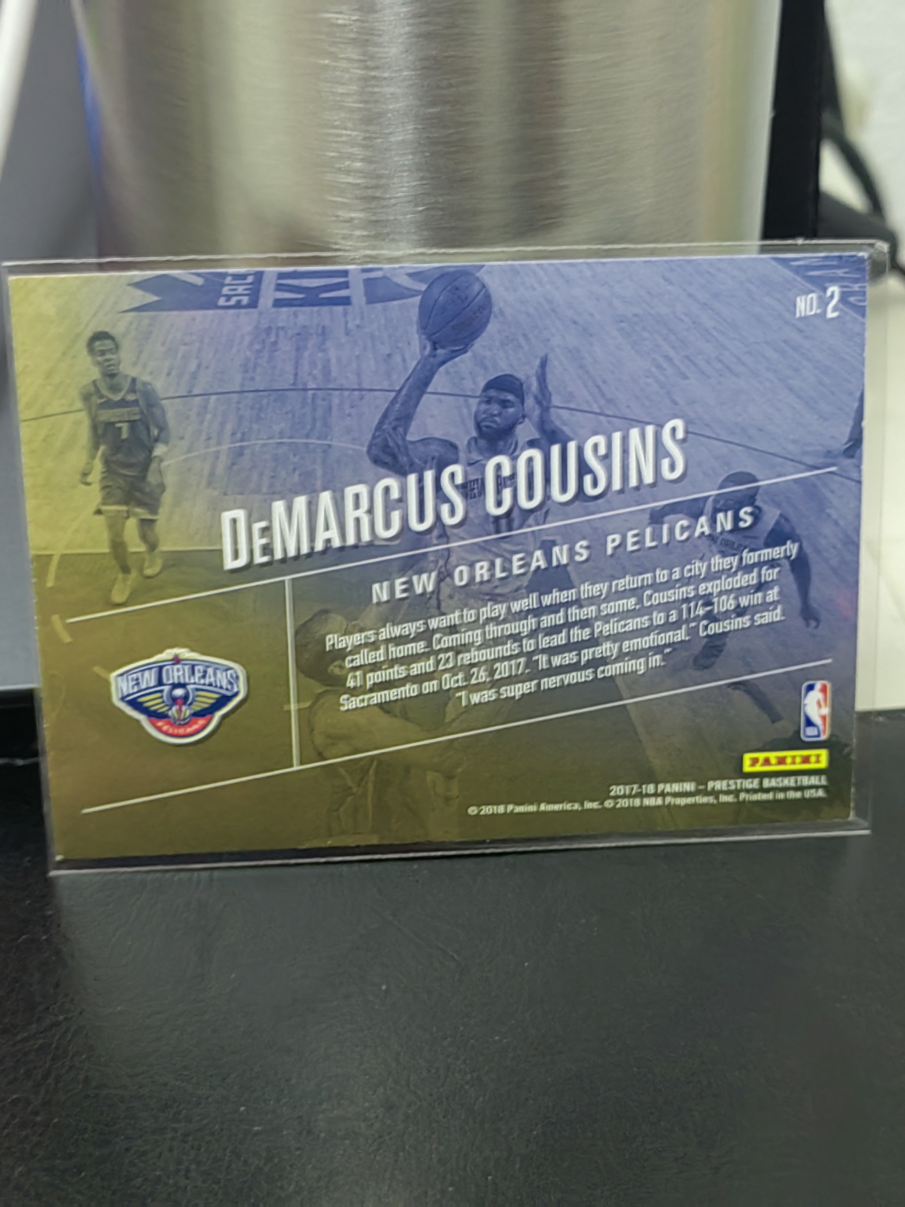 2018 Panini Prestige DeMarcus Cousins 德马库斯 考辛斯 国王横版 第二张 篮 白边白角 不保卡品 卡品如图