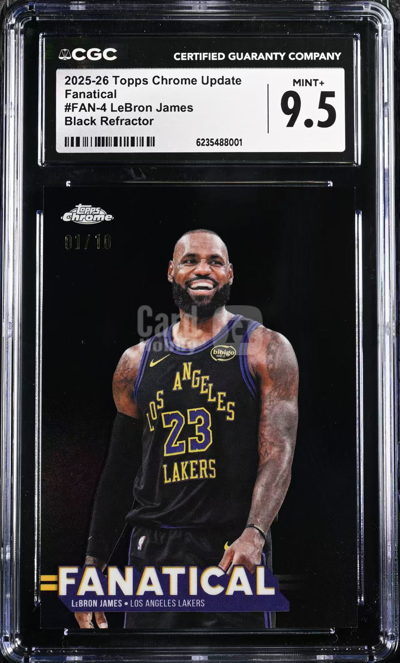 2025-26 Topps Chrome Update LeBron James 【折射之家】勒布朗 詹姆斯 湖人 1/10编 首编 黑折 Fanatical 狂热 特卡 大比例 ssp CGC9.5