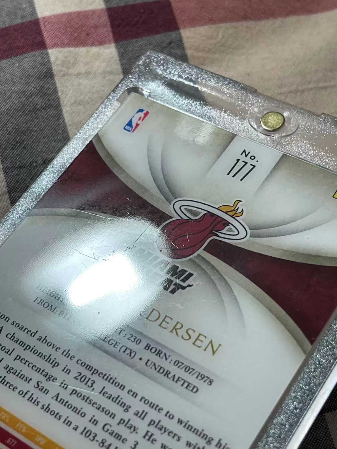 2013-14 Panini Immaculate Chris Andersen 热火 鸟人 克里斯 安德森 7/11编 生日编 镜面npa patch 卡签 签字帅气 詹姆斯韦德夺冠帮手 卡品如图