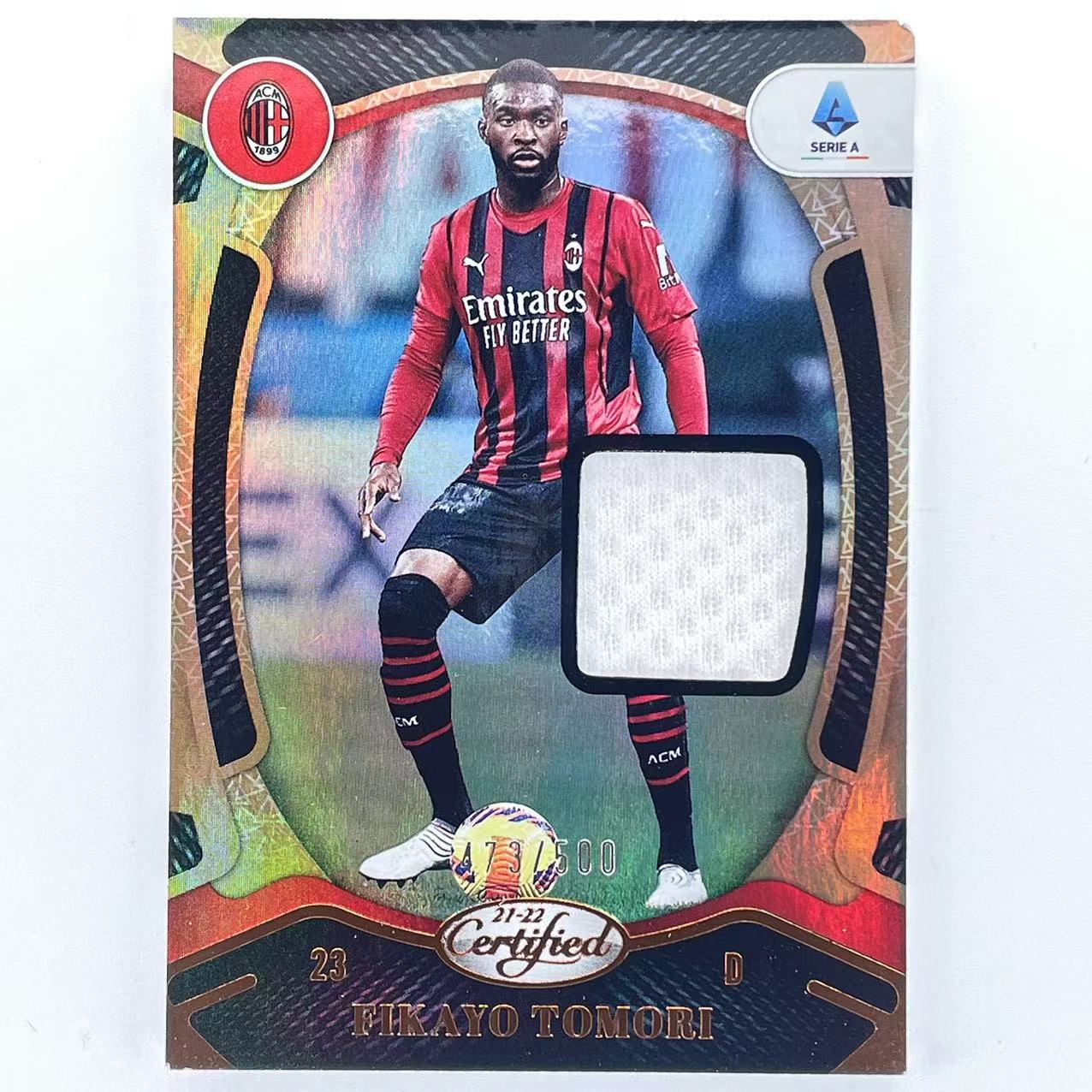 G 2021-22 Panini Chronicles Certified Fikayo Tomori 菲卡约 托莫里 托默里 英格兰 切尔西 AC米兰 意甲 编年史卫生巾 500编 球衣物料 折射 轻印如图 三月#