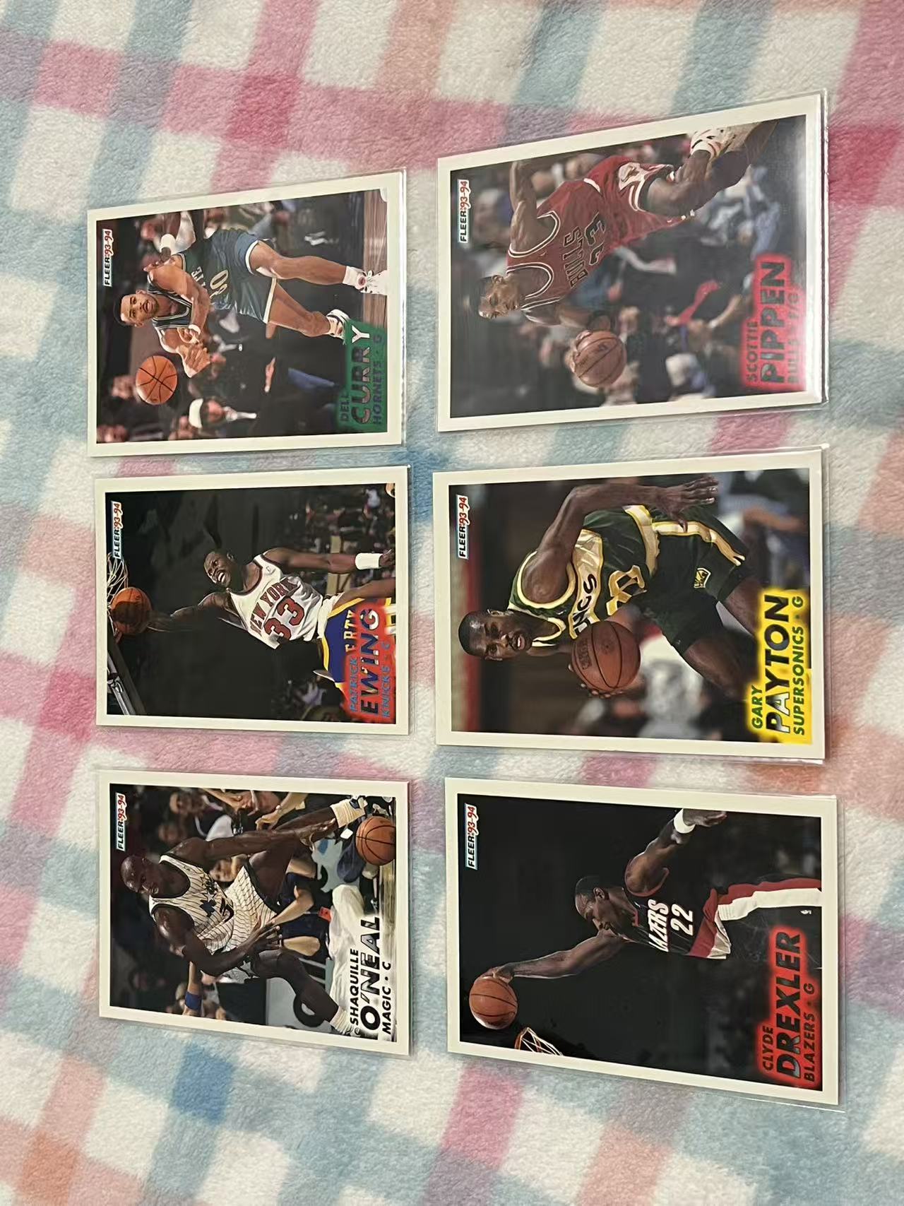 1993 Fleer NBA 14张打包 奥尼尔 奥拉朱旺 穆托姆博 德雷克斯勒 加里佩顿 罗伯特霍里等【老人 老卡 老特】#7001