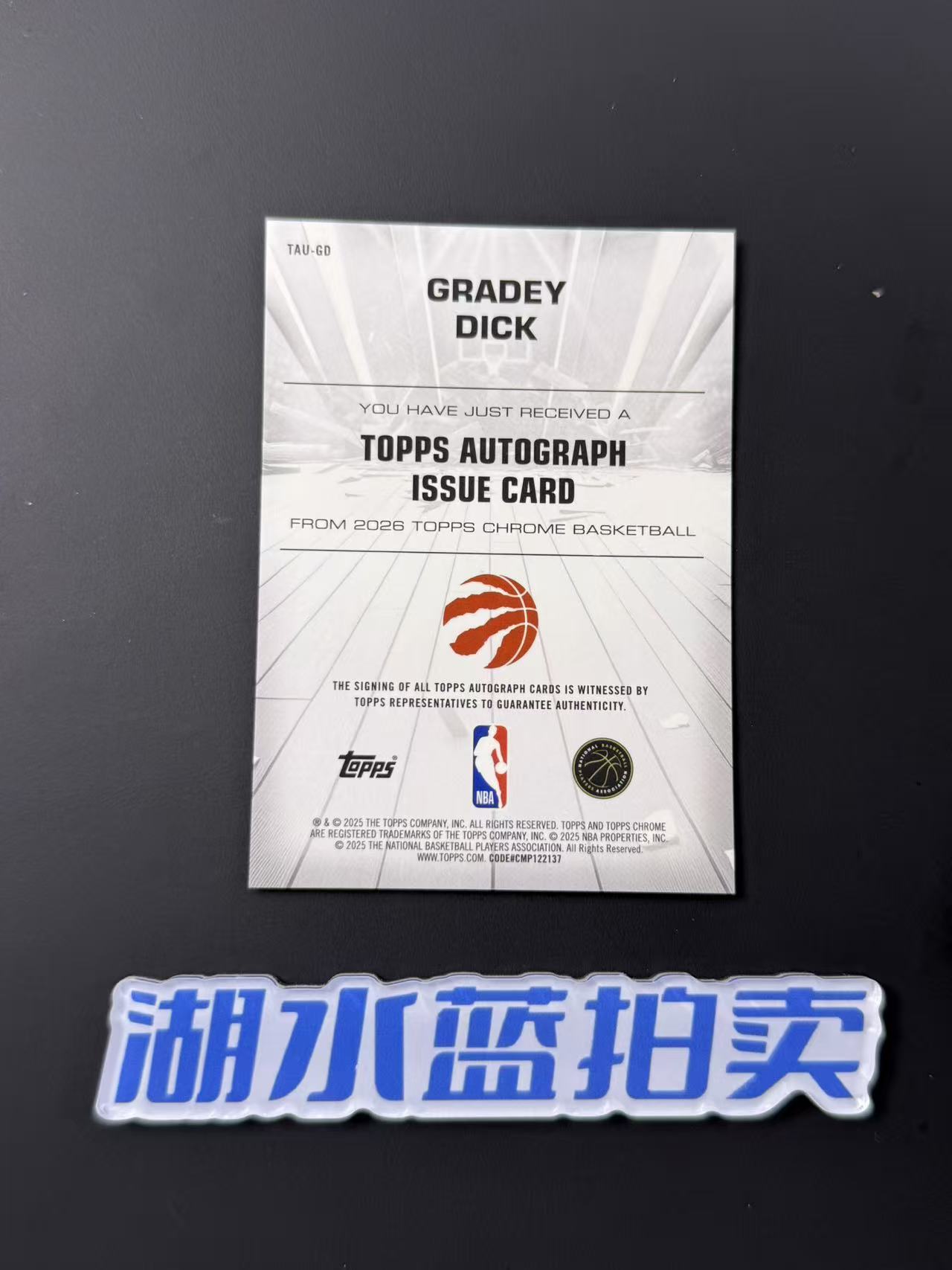2025 Topps Chrome Gradey Dick 格雷迪 迪克 猛龙 签字 紫折 28/75编【湖水蓝拍卖】erfan