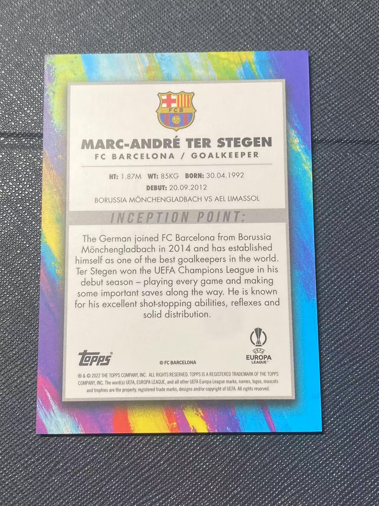 2021-22 Topps inception Marc Andre ter Stegen 特尔施特根 2/49 蓝折 差一同背 巴萨 ...