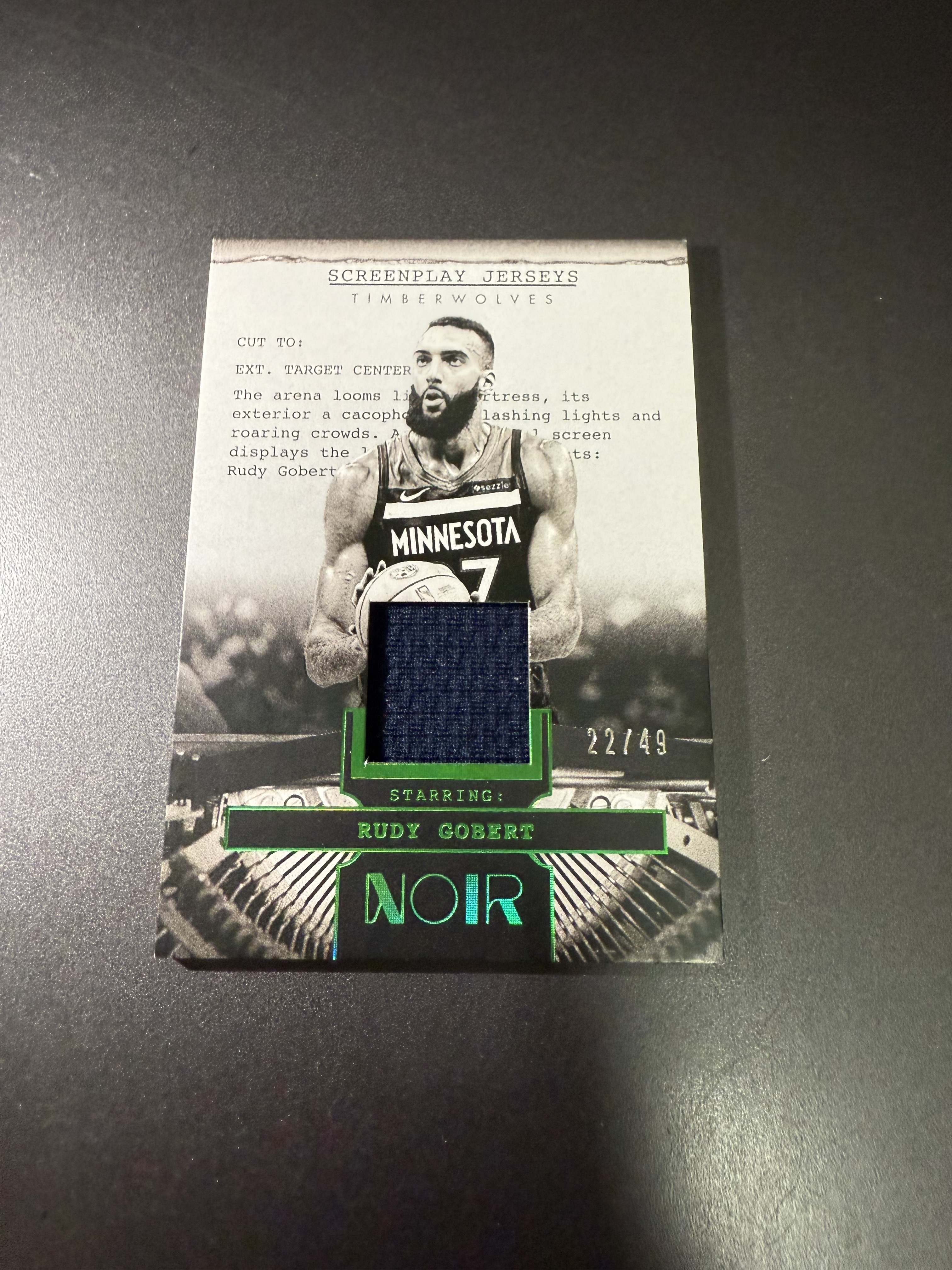 2024-25 Panini Noir Rudy Gobert 鲁迪 戈贝尔 球衣 绿 49编 什